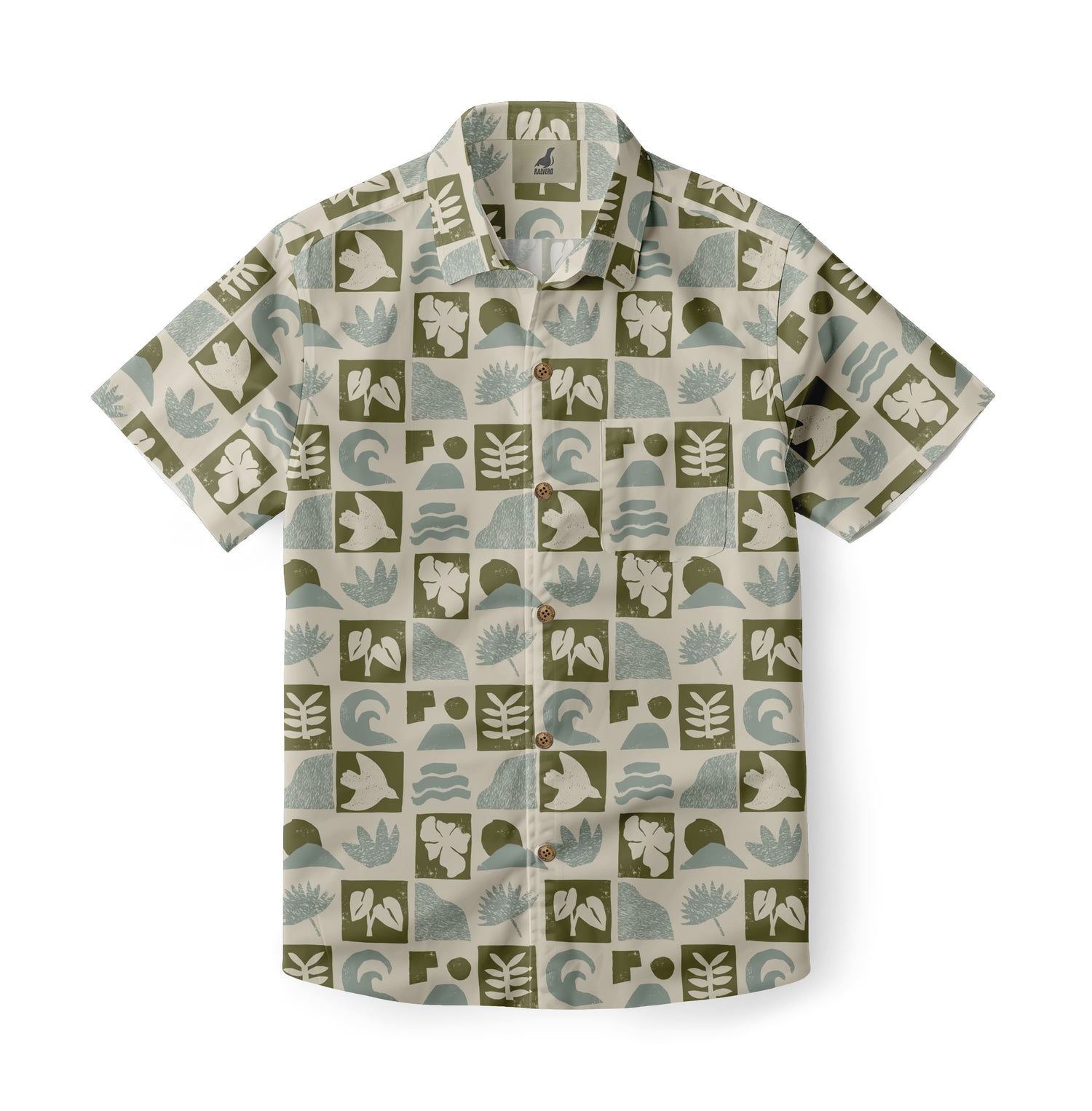 Beige Tropical Leaves Hawaiian Shirt