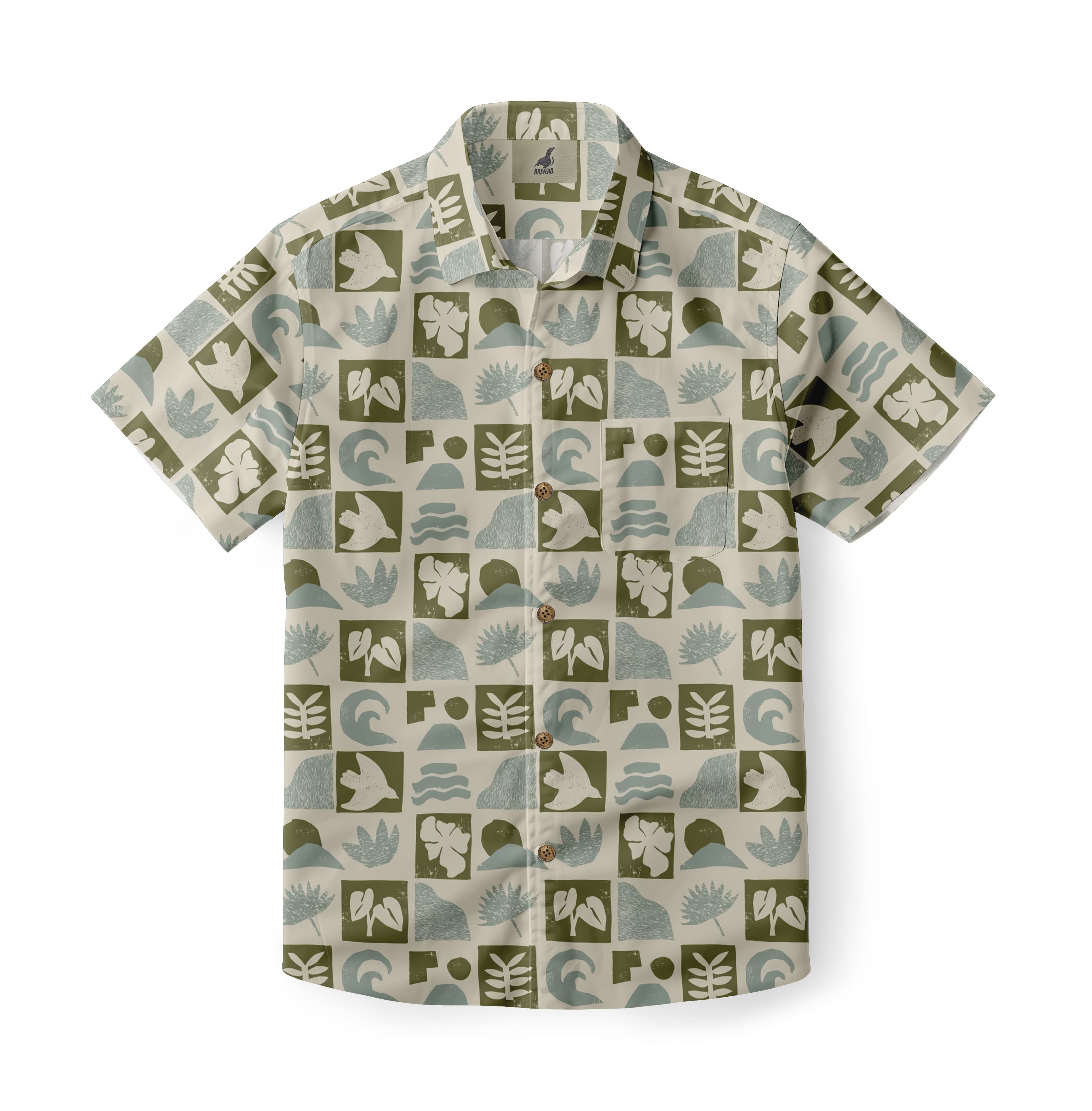 Beige Tropical Leaves Hawaiian Shirt
