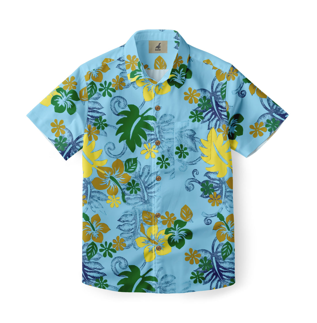 Light Blue Tropical Floral Hawaiian Shirt