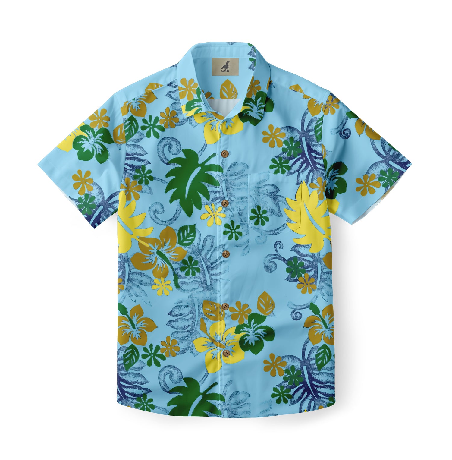 Light Blue Tropical Floral Hawaiian Shirt