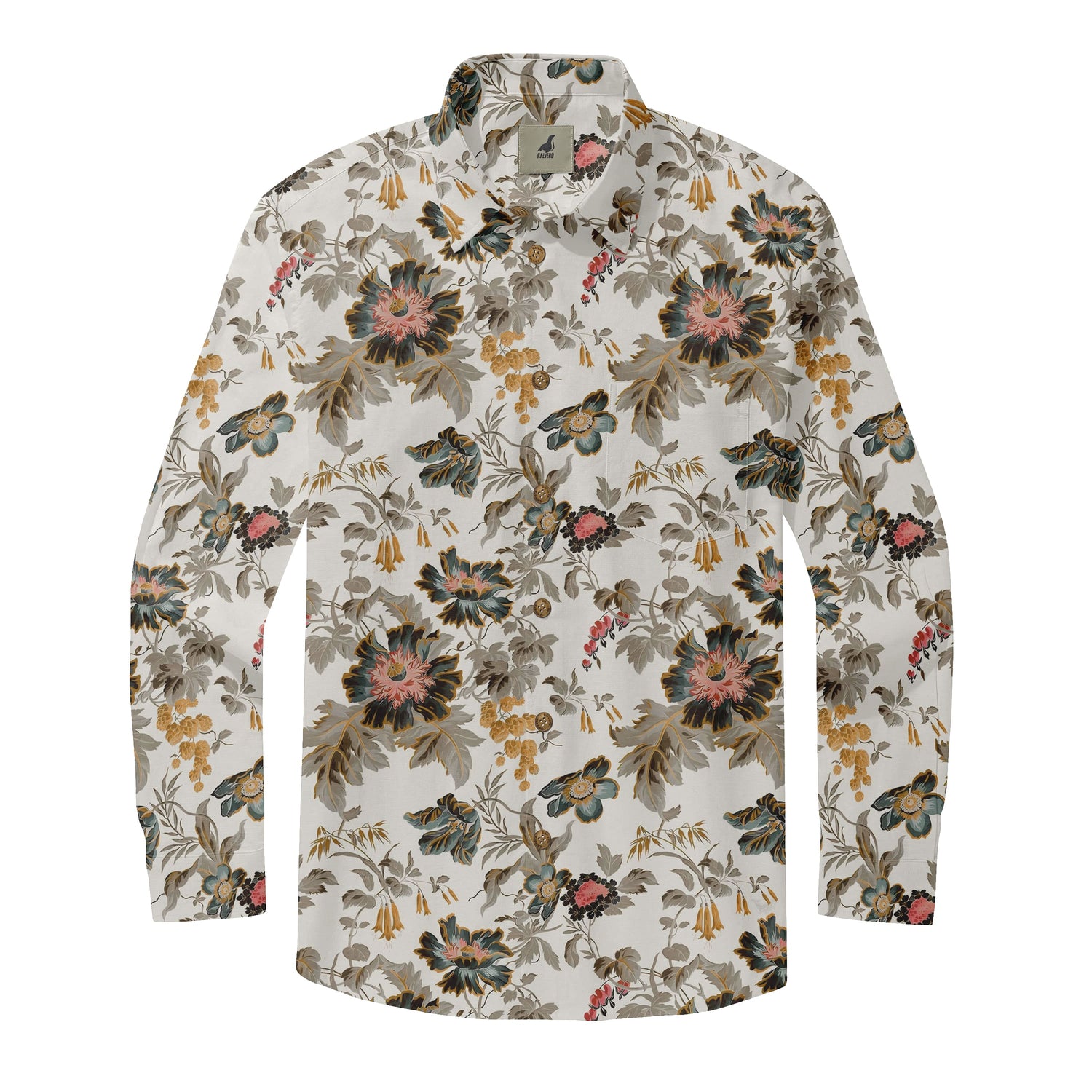 Ivory Midnight Bloom Long Sleeve Shirts