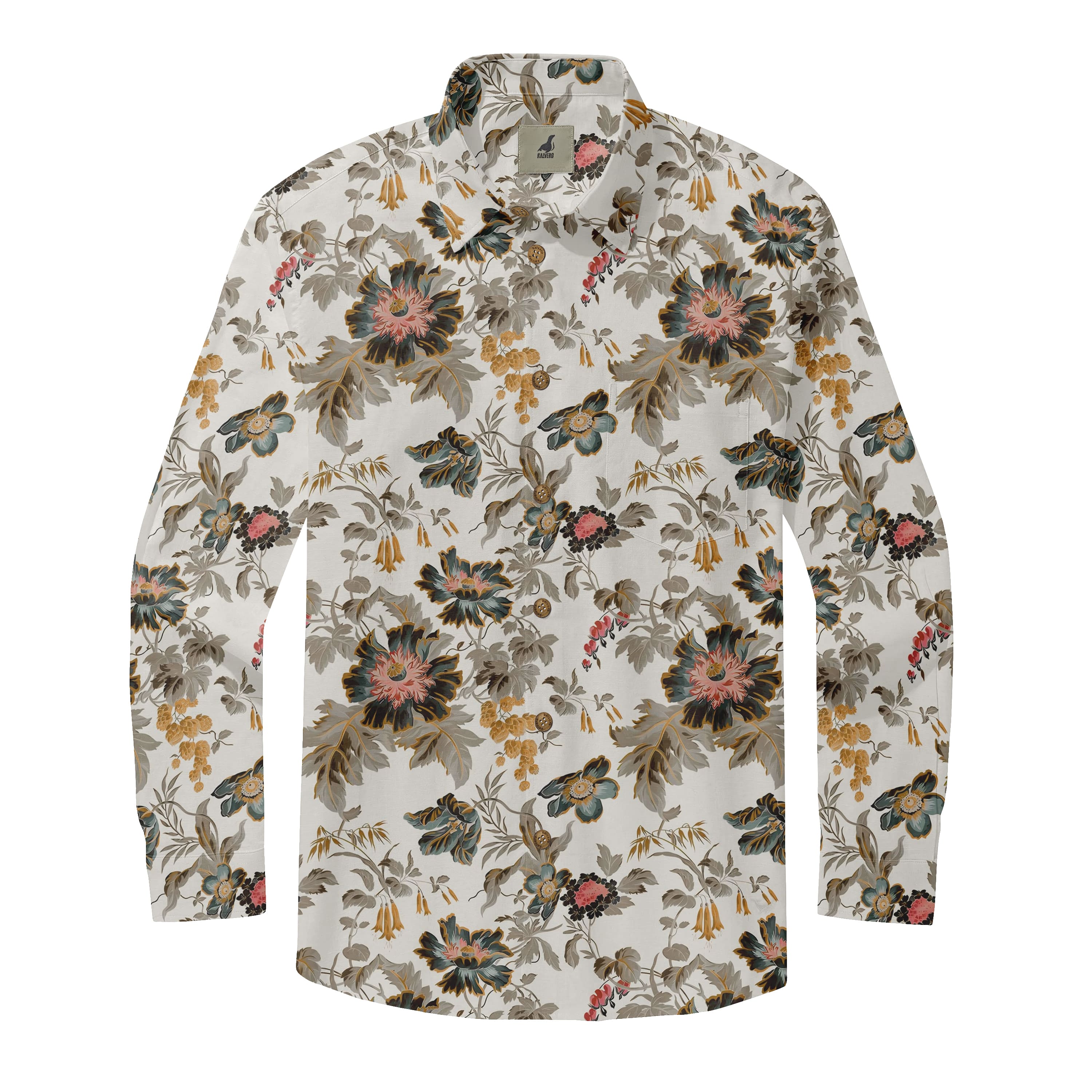 Ivory Midnight Bloom Long Sleeve Shirts