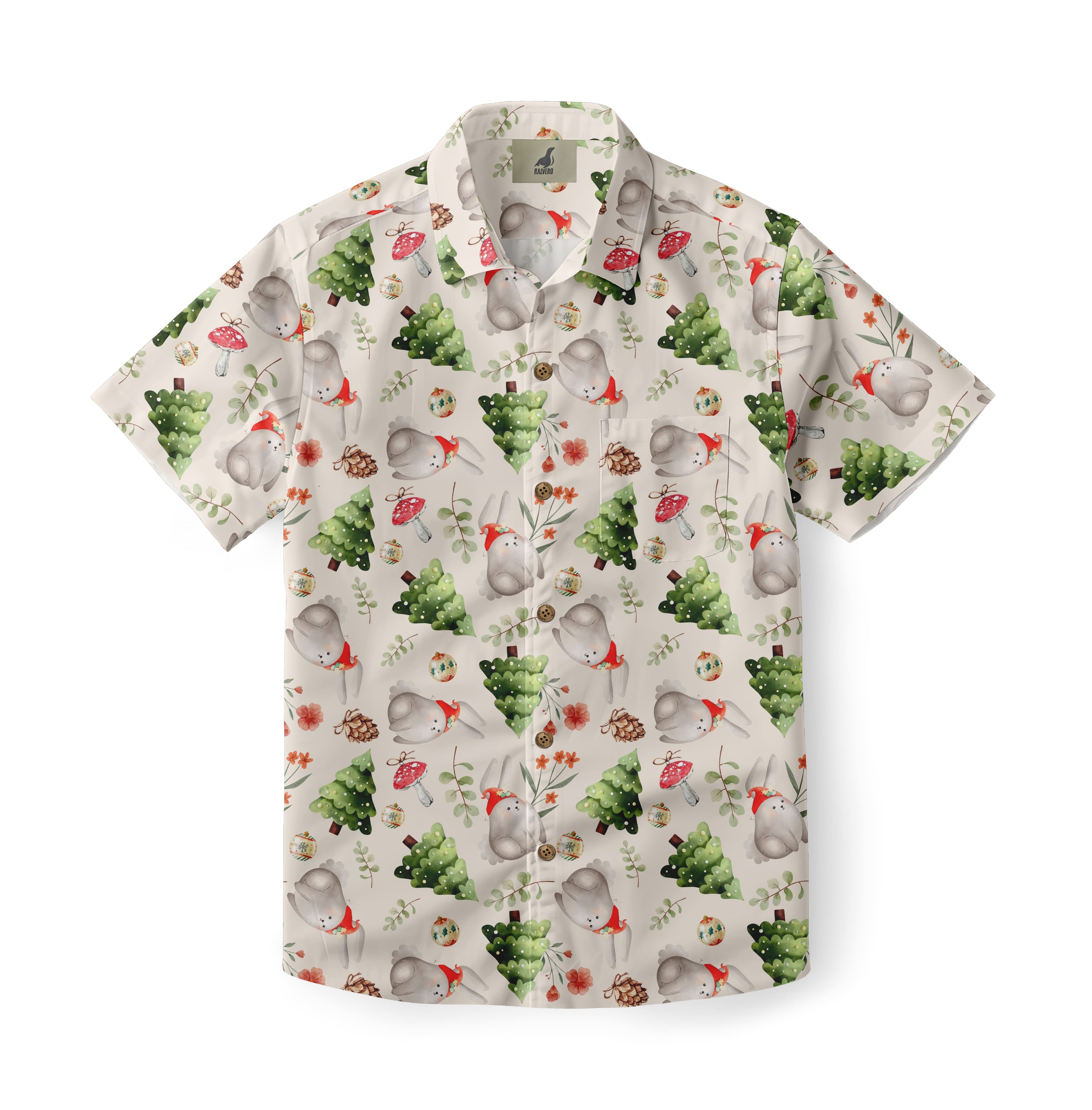 Christmas Bunny Aloha Shirt
