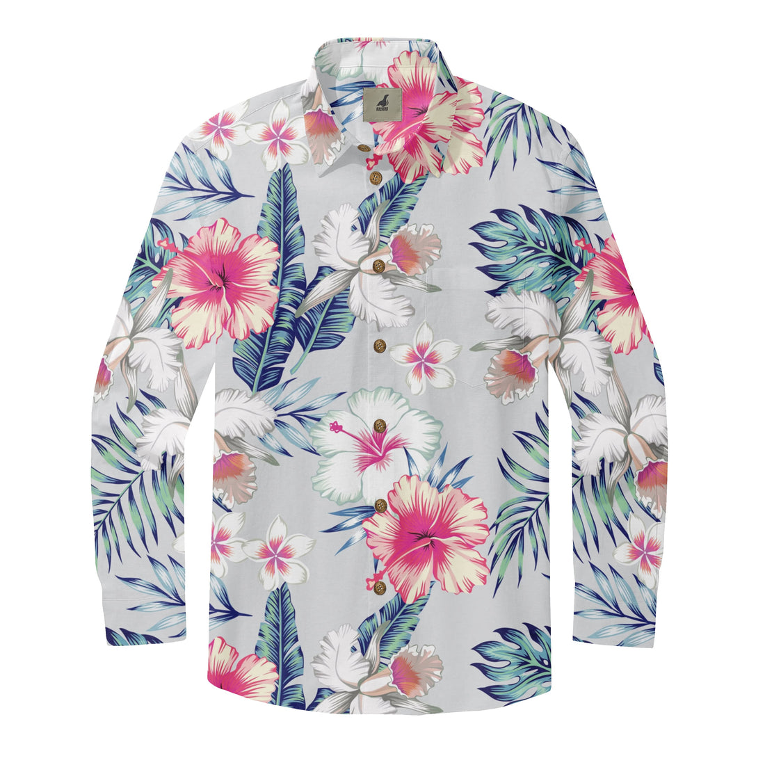 Pink Hibiscus Long Sleeve Shirt
