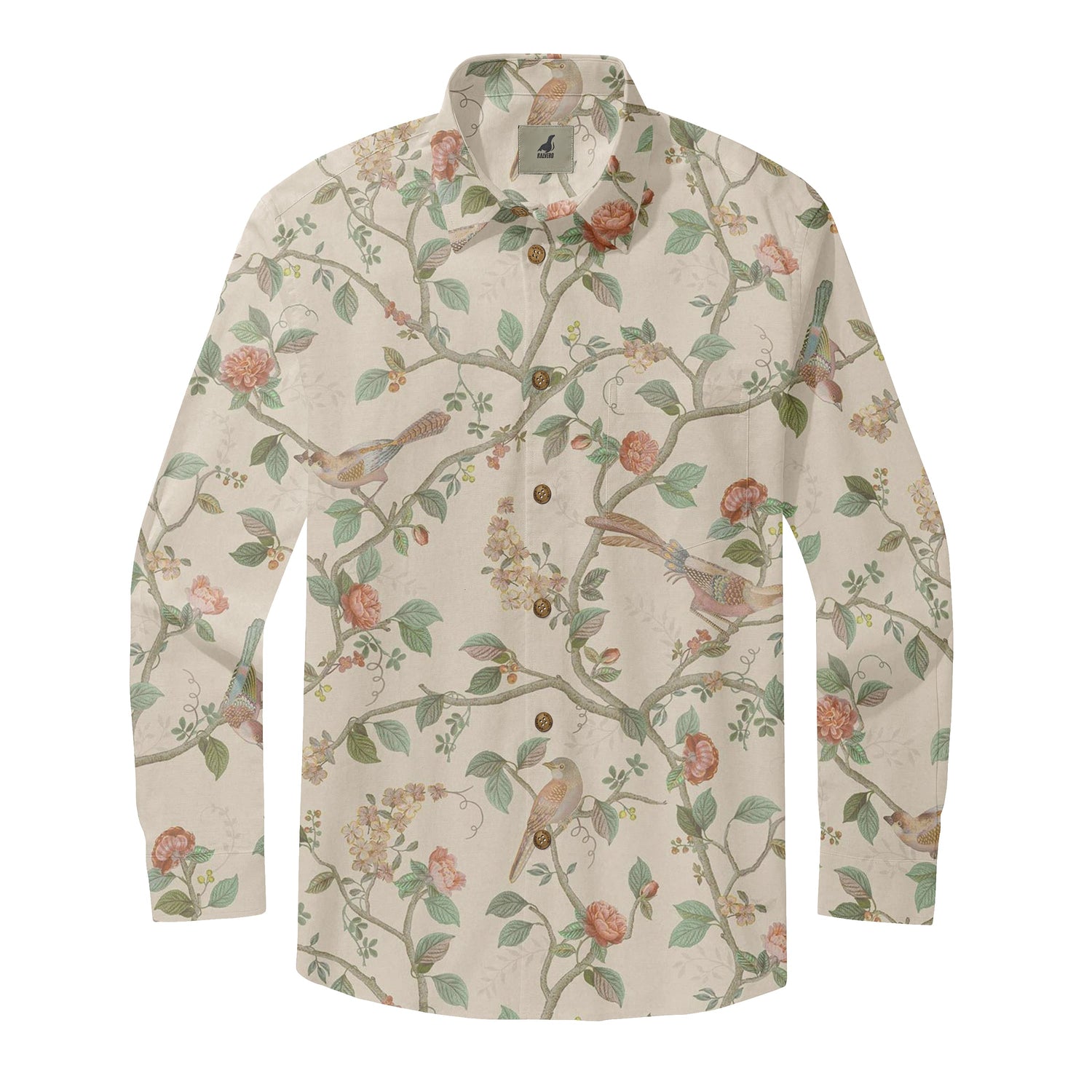 Bird Floral  Long Sleeve Shirt