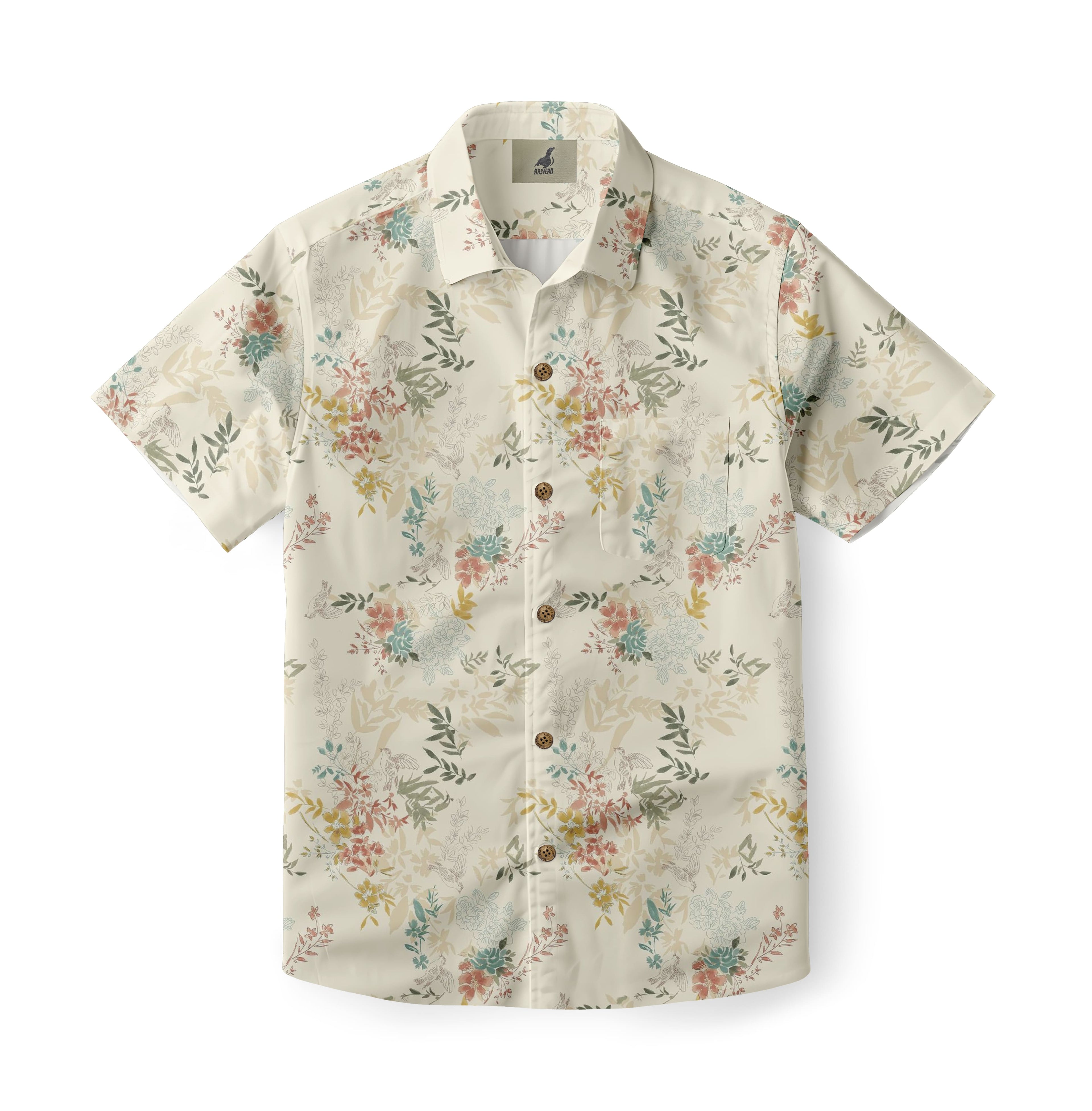 Muted Botanical Aloha Shirt