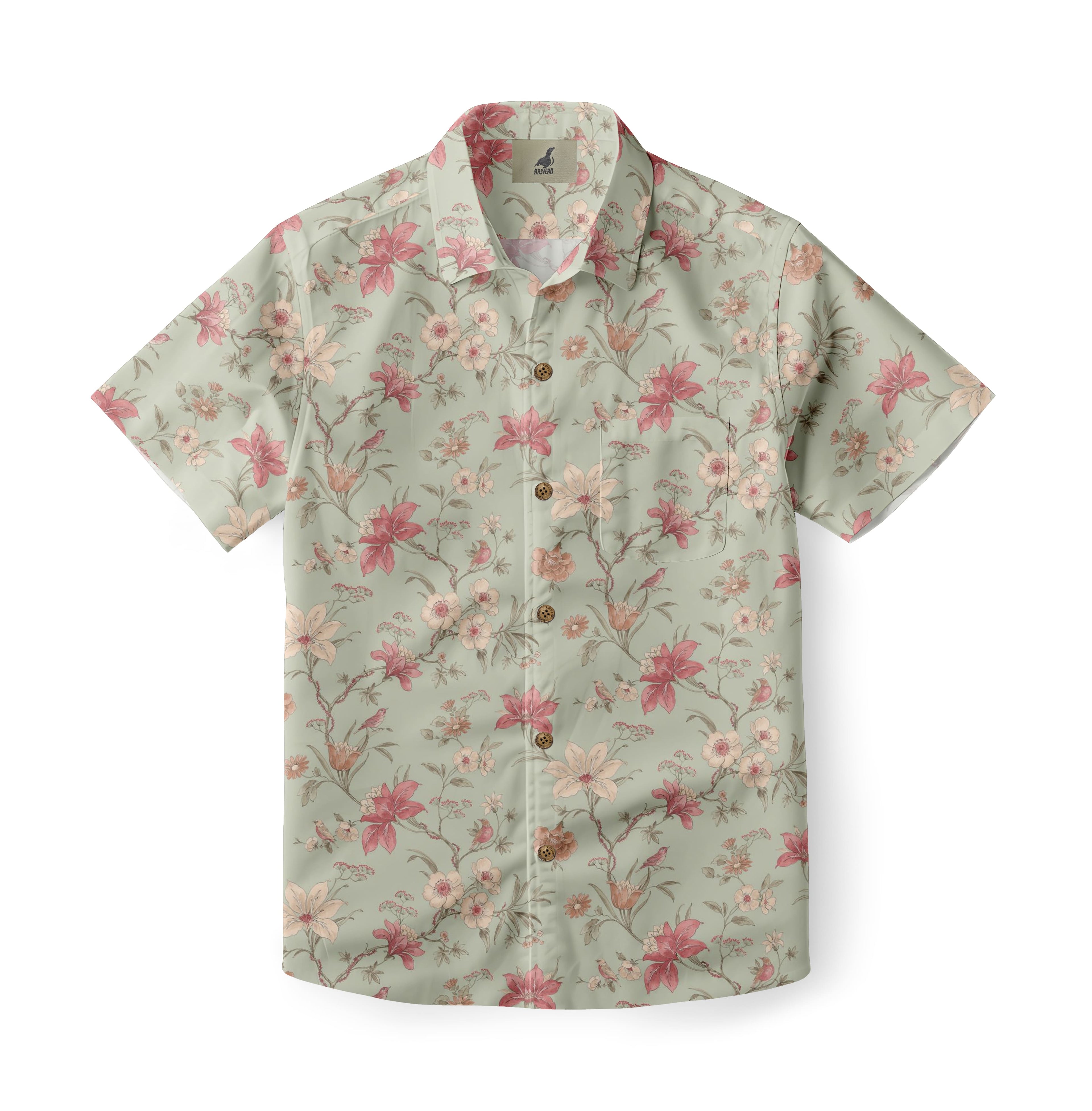 Sage Floral Aloha Shirt