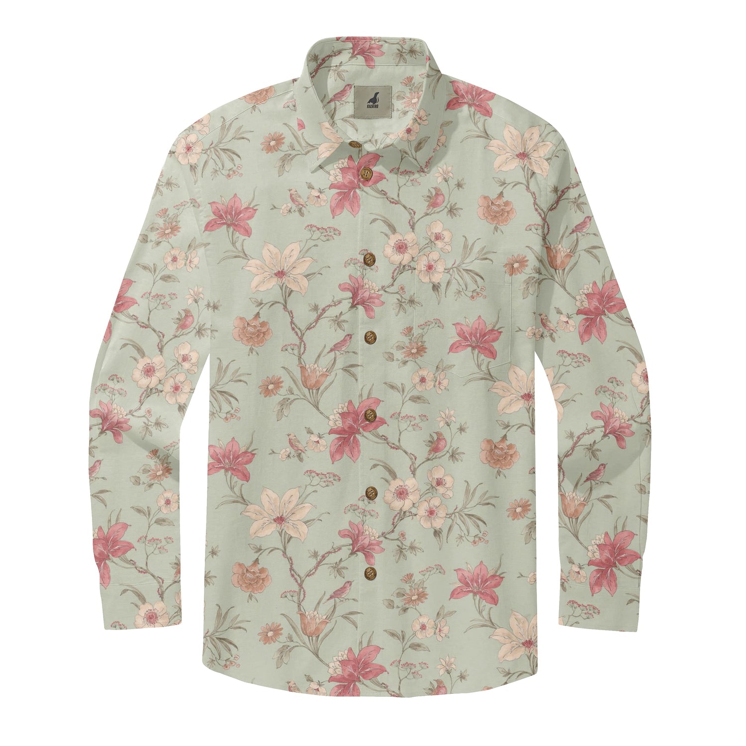 Sage Floral Long Sleeve Shirt
