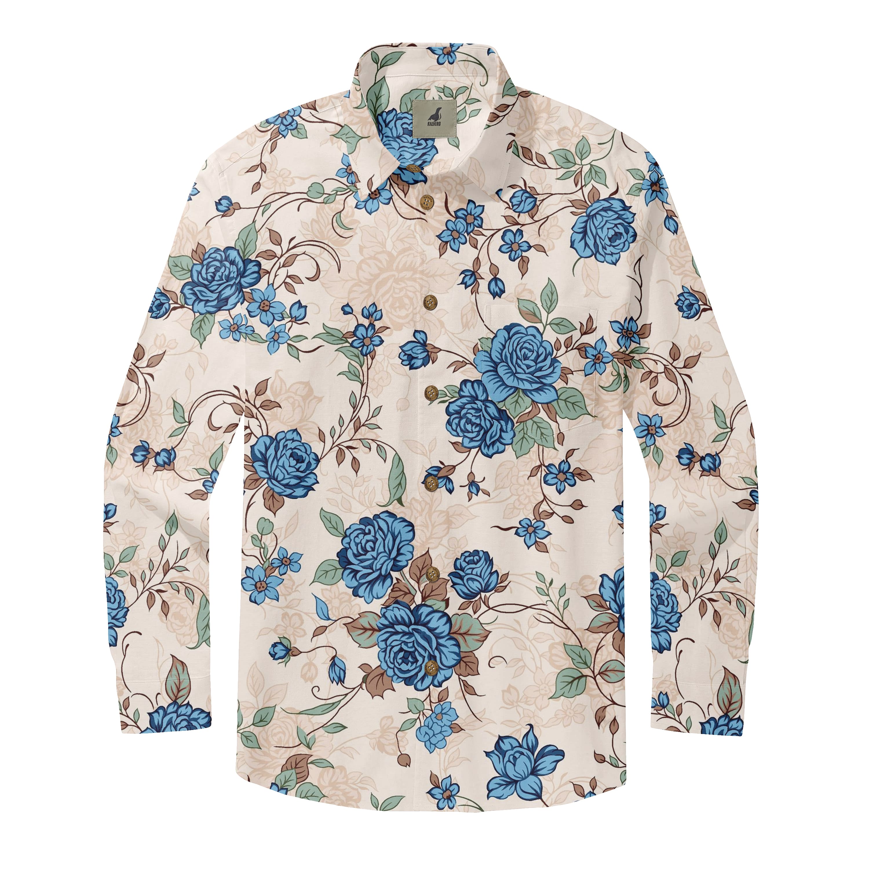 Blue Rose Long Sleeve Shirt