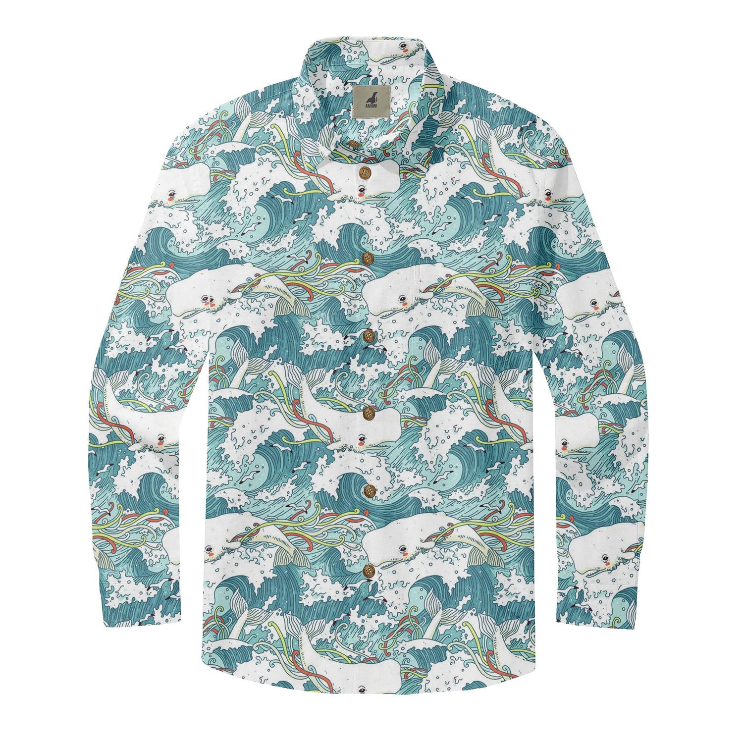 Whale Wave Long Sleeve Shirts