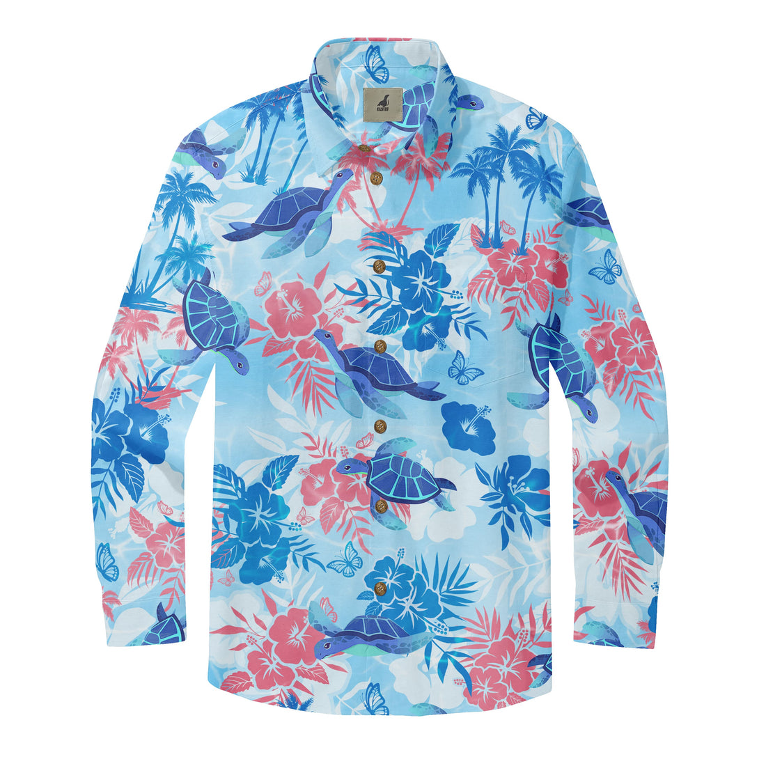 Turtle Hibiscus Long Sleeve Shirts