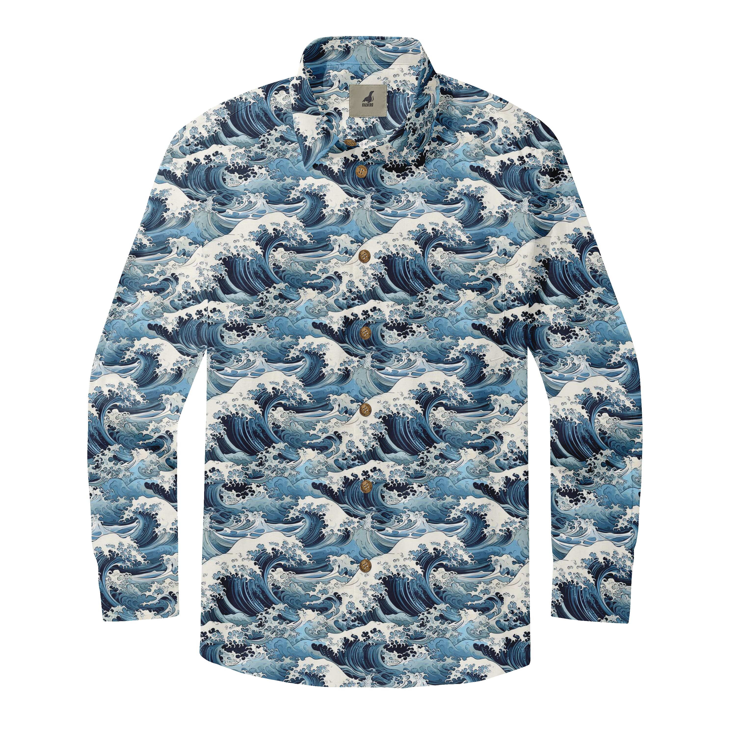 Ocean Wave Long Sleeve Shirts