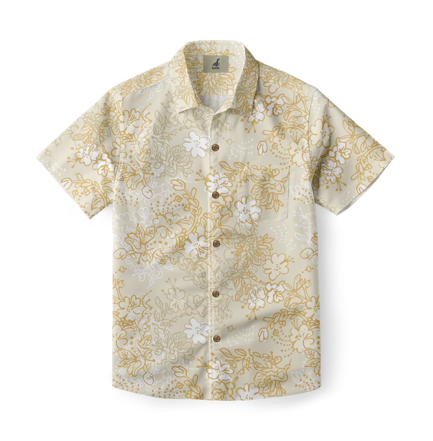 Gold Floral Aloha Shirt