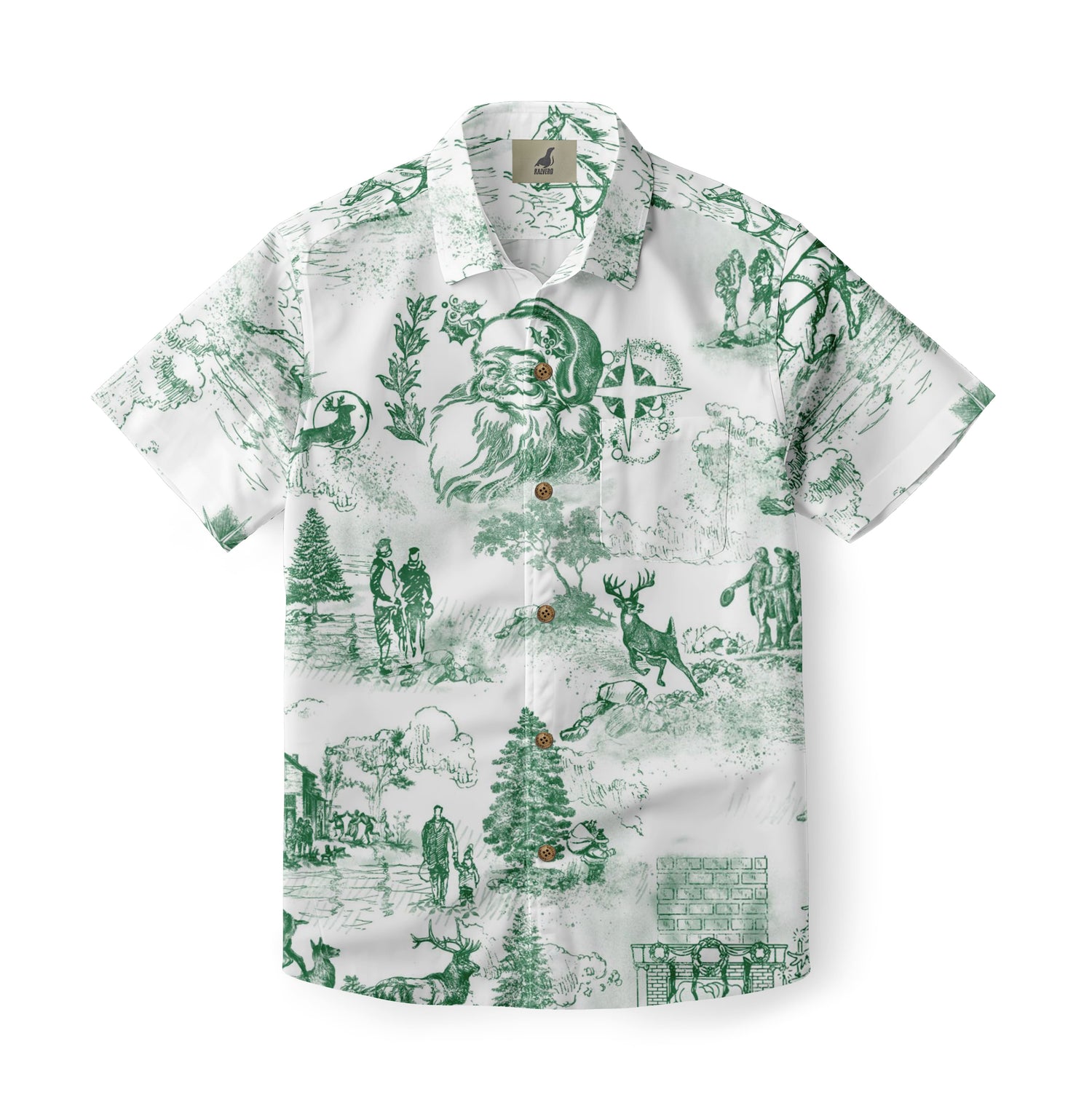 Santa Sketch Aloha Shirt