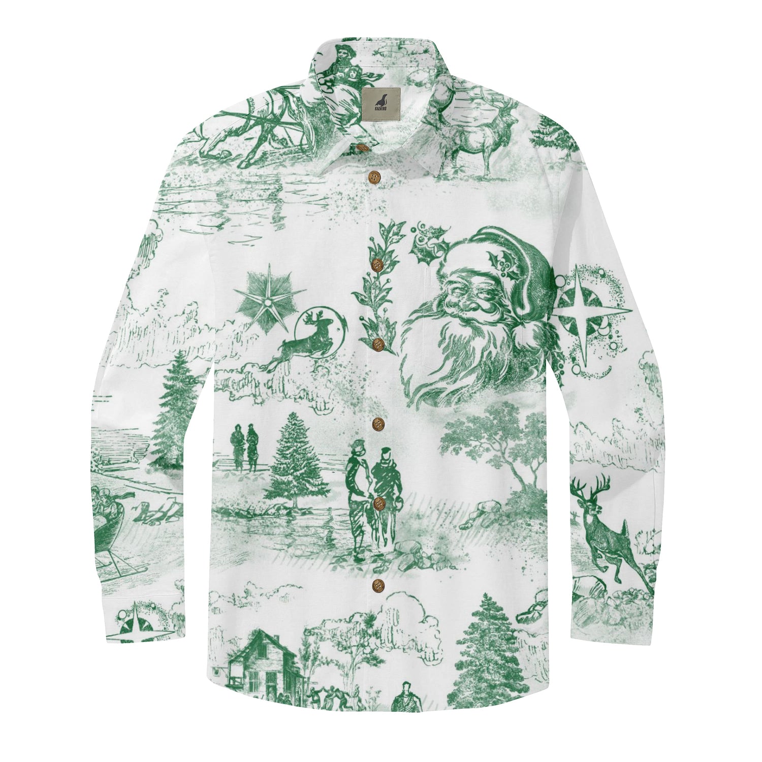 Santa Sketch Long Sleeve Shirts