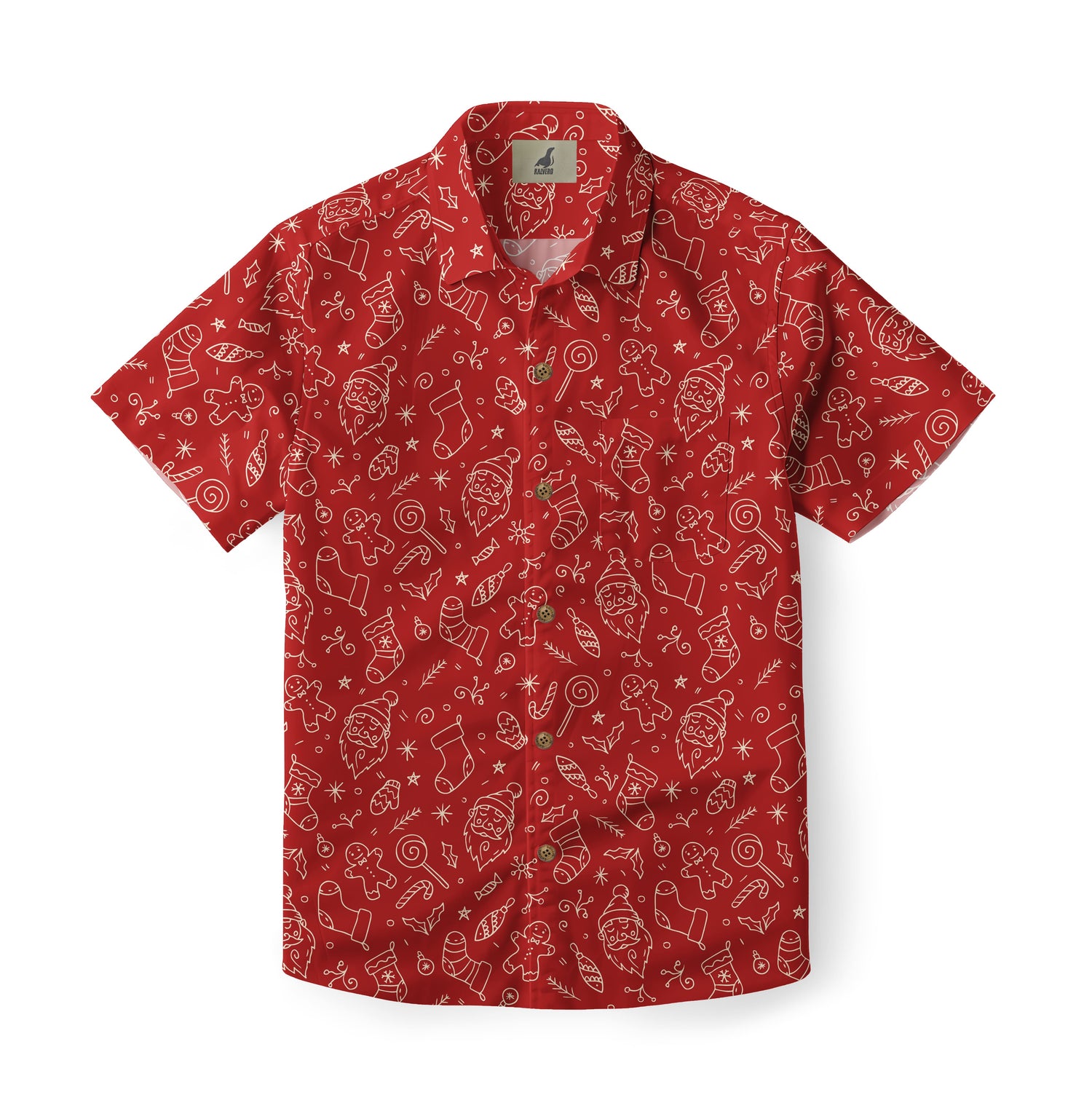 Red Doodles Aloha Shirt