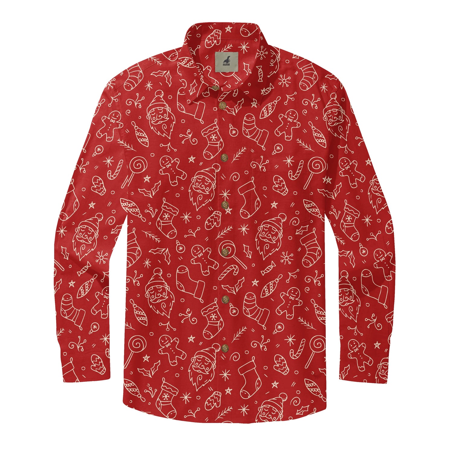 Red Doodles Long Sleeve Shirts