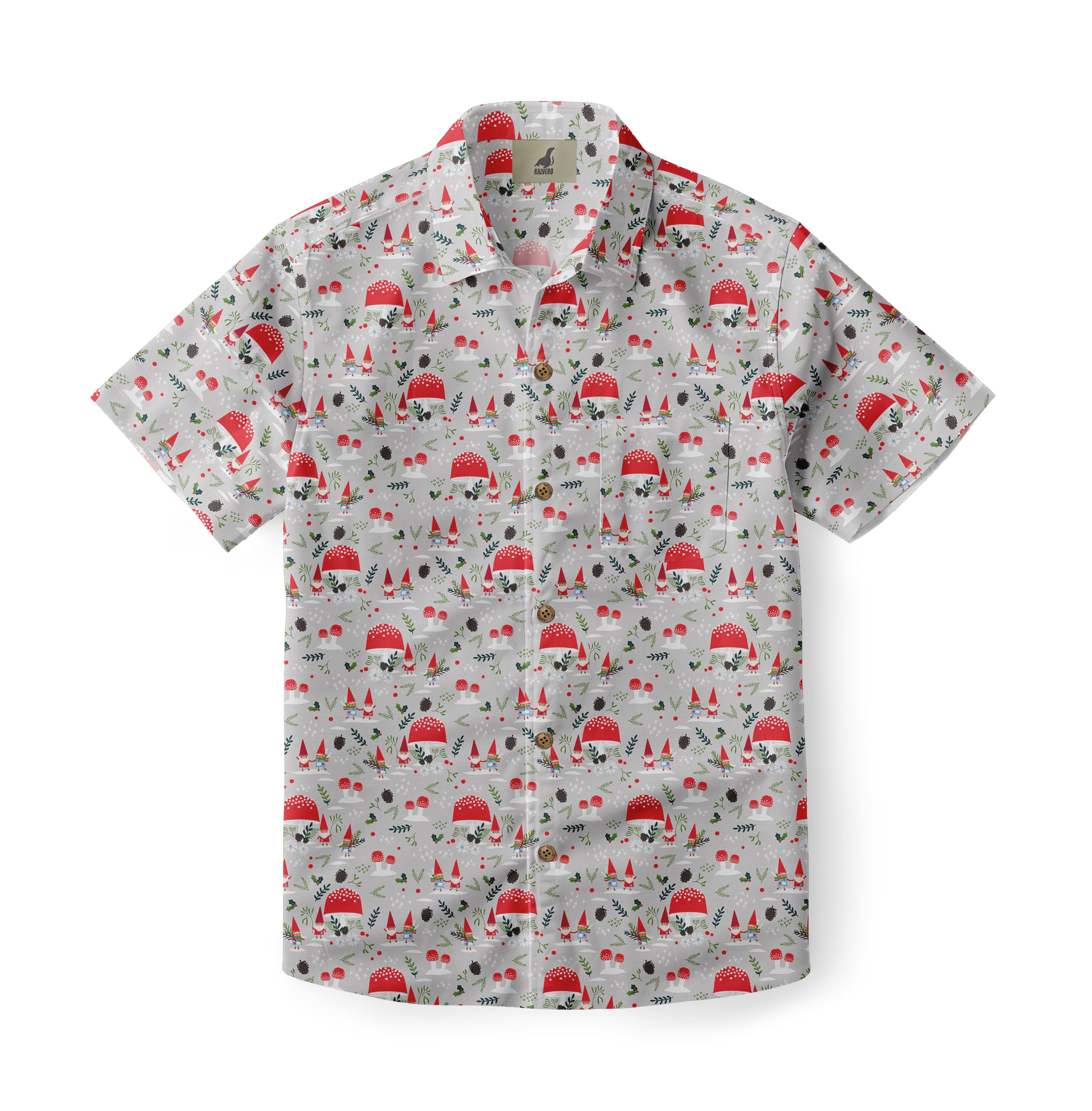 Christmas Mushroom Aloha Shirt