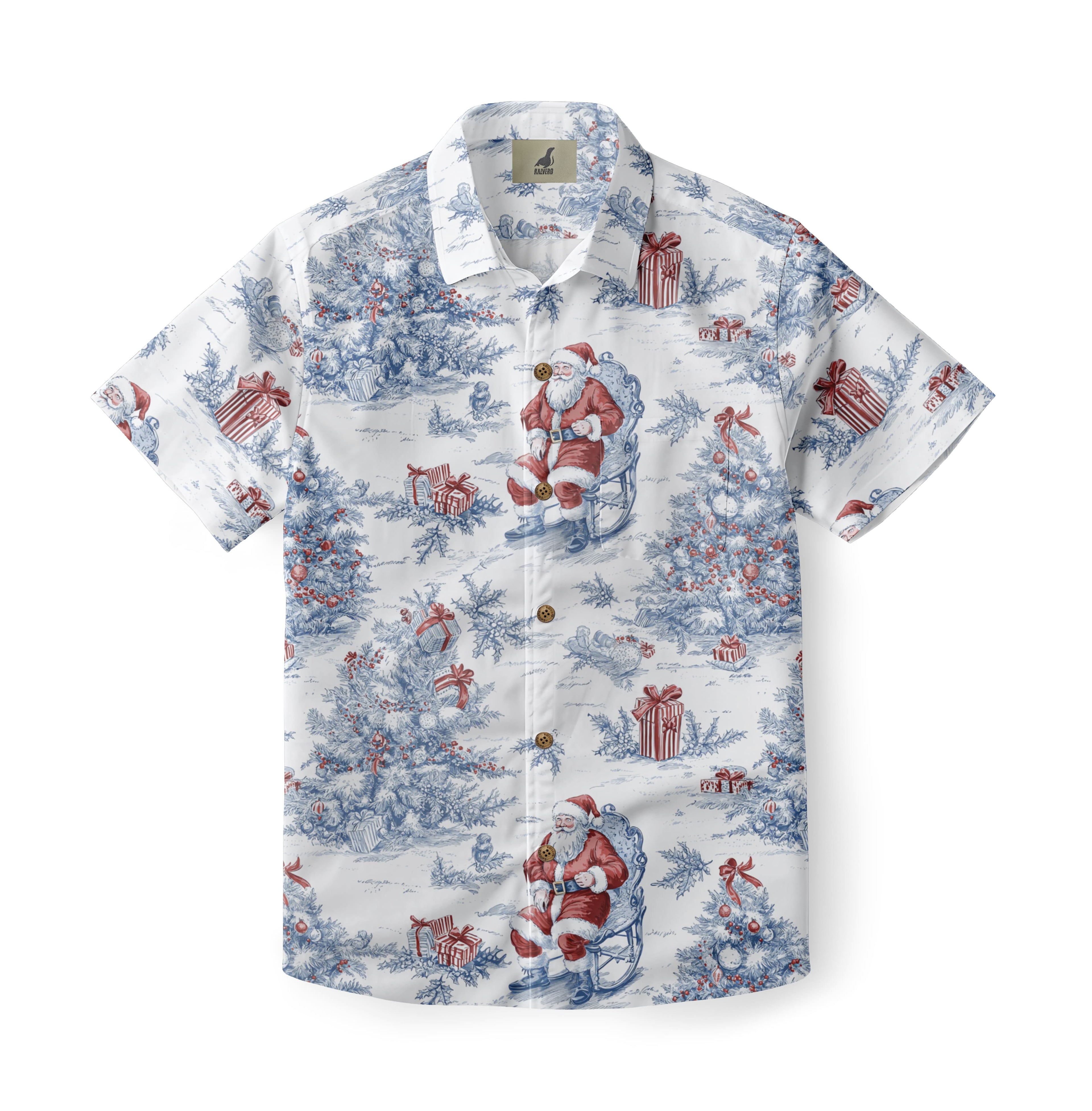 Christmas Toile Aloha Shirt