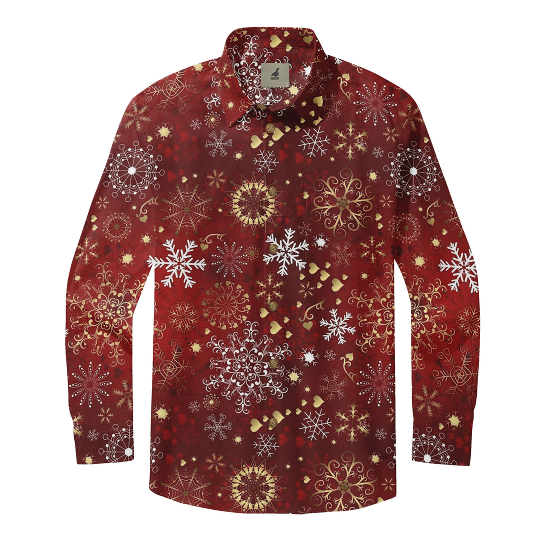 Golden Snowflake Long Sleeve Shirts