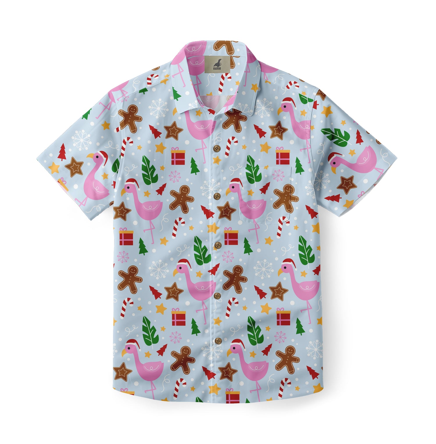 Christmas Flamingo  Aloha Shirt