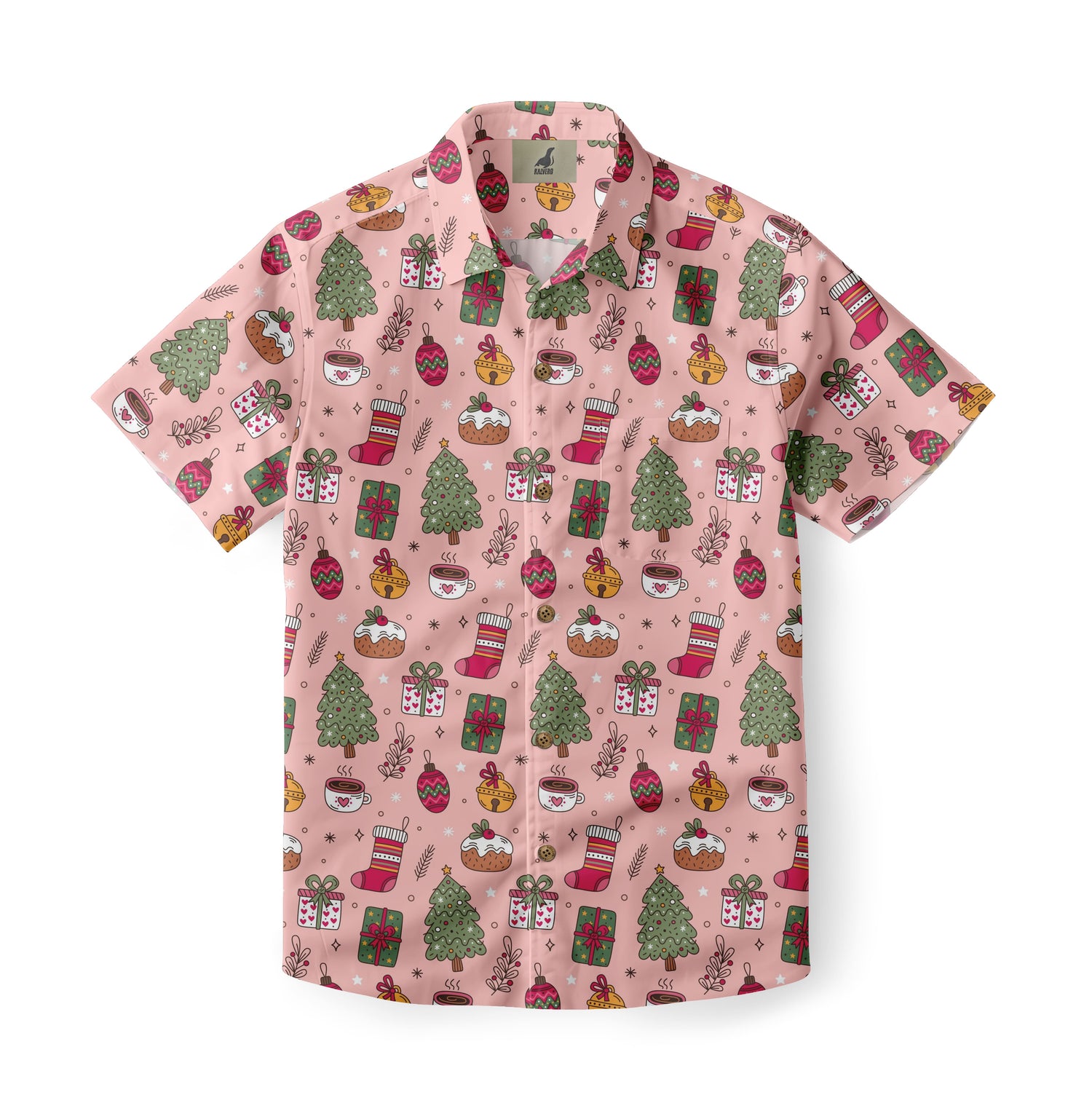 Pink Christmas Aloha Shirt