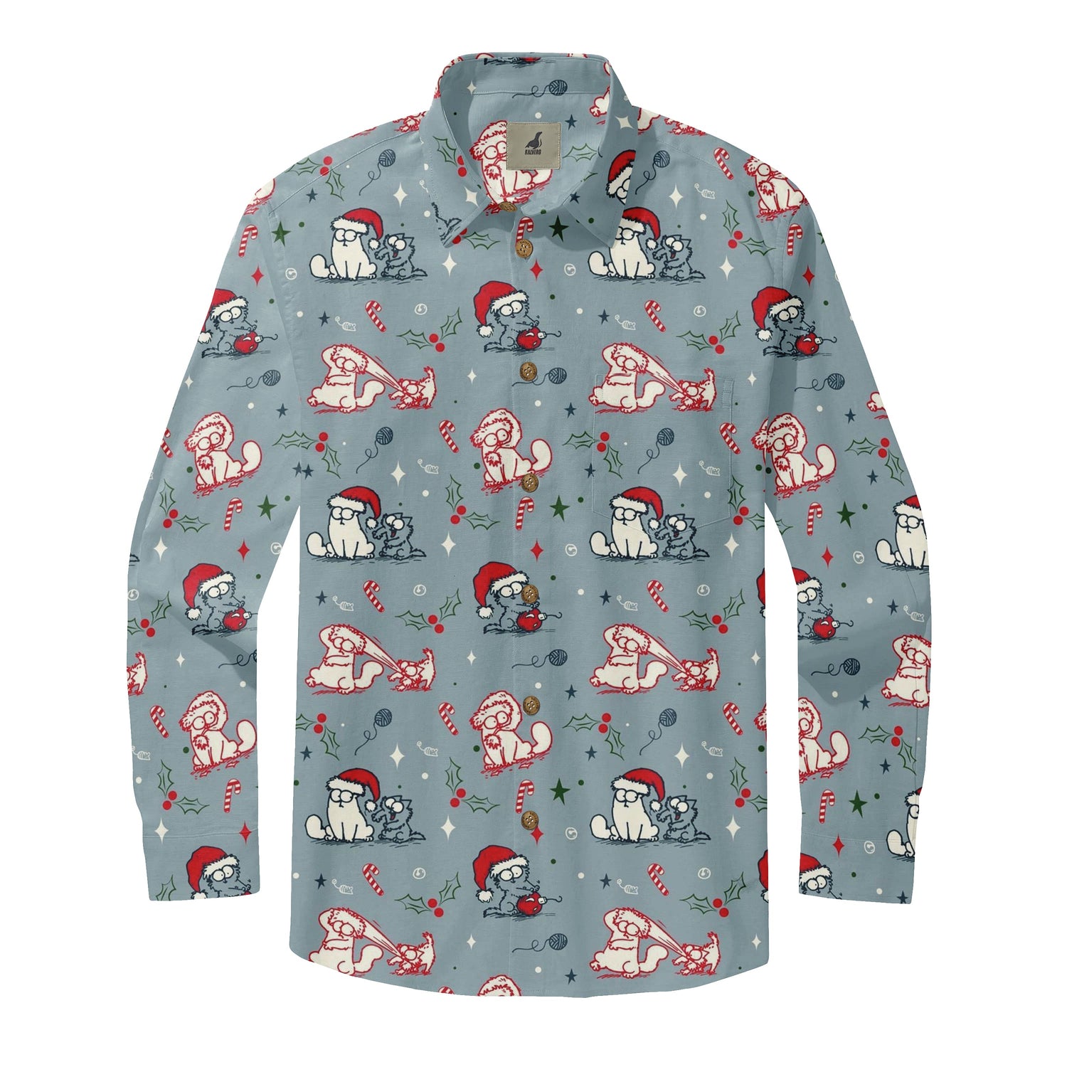 Santa Wolf Long Sleeve Shirts