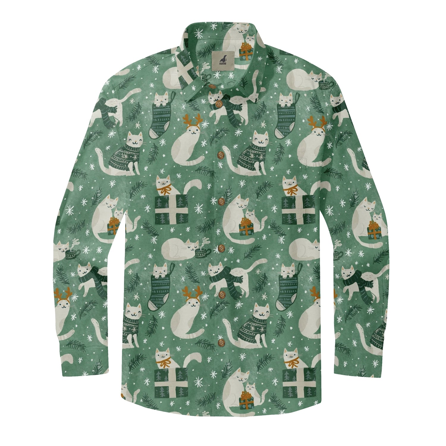 Festive Cats Long Sleeve Shirts