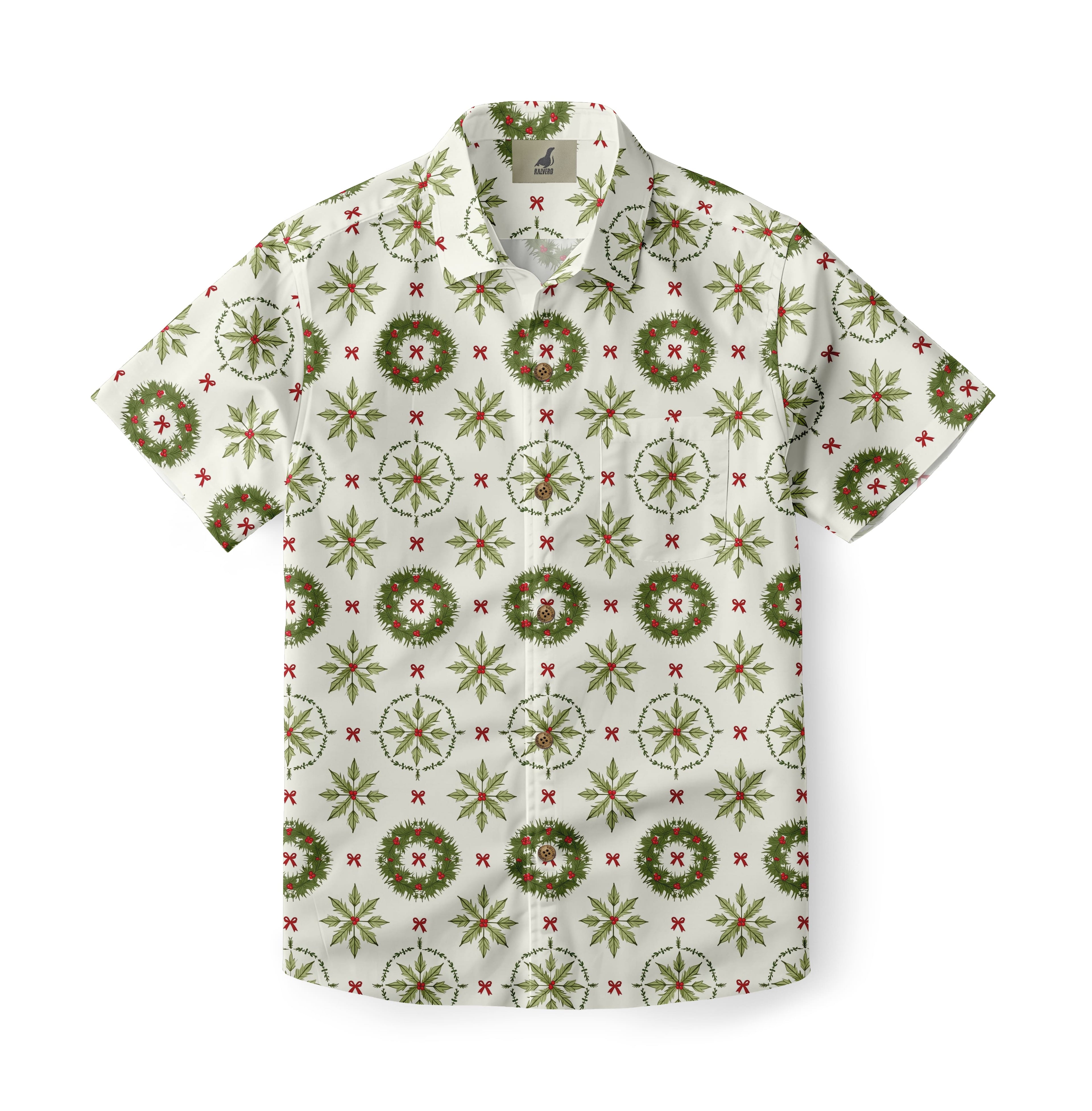 Christmas Wreath Aloha Shirt