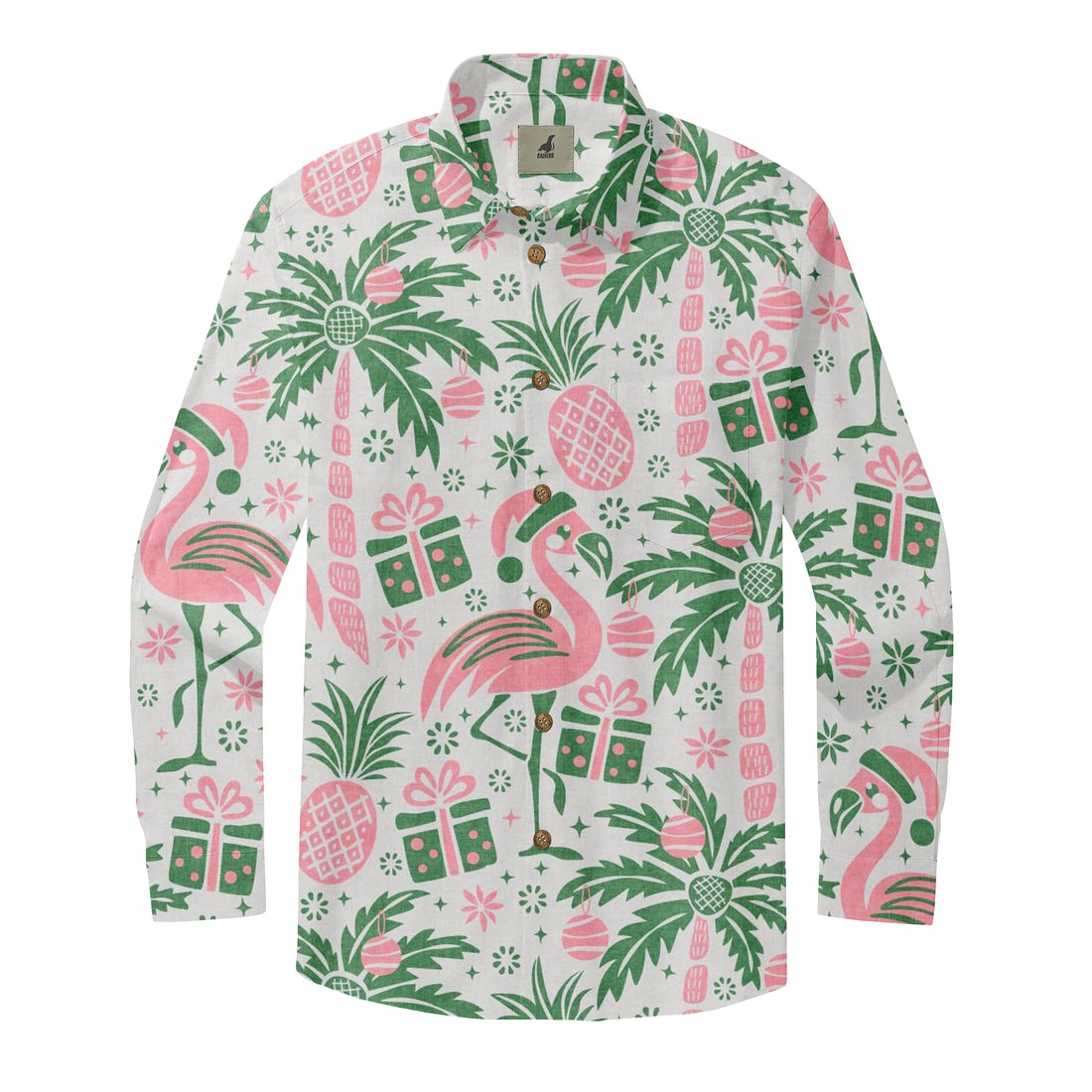 Flamingo Palm Long Sleeve Shirts