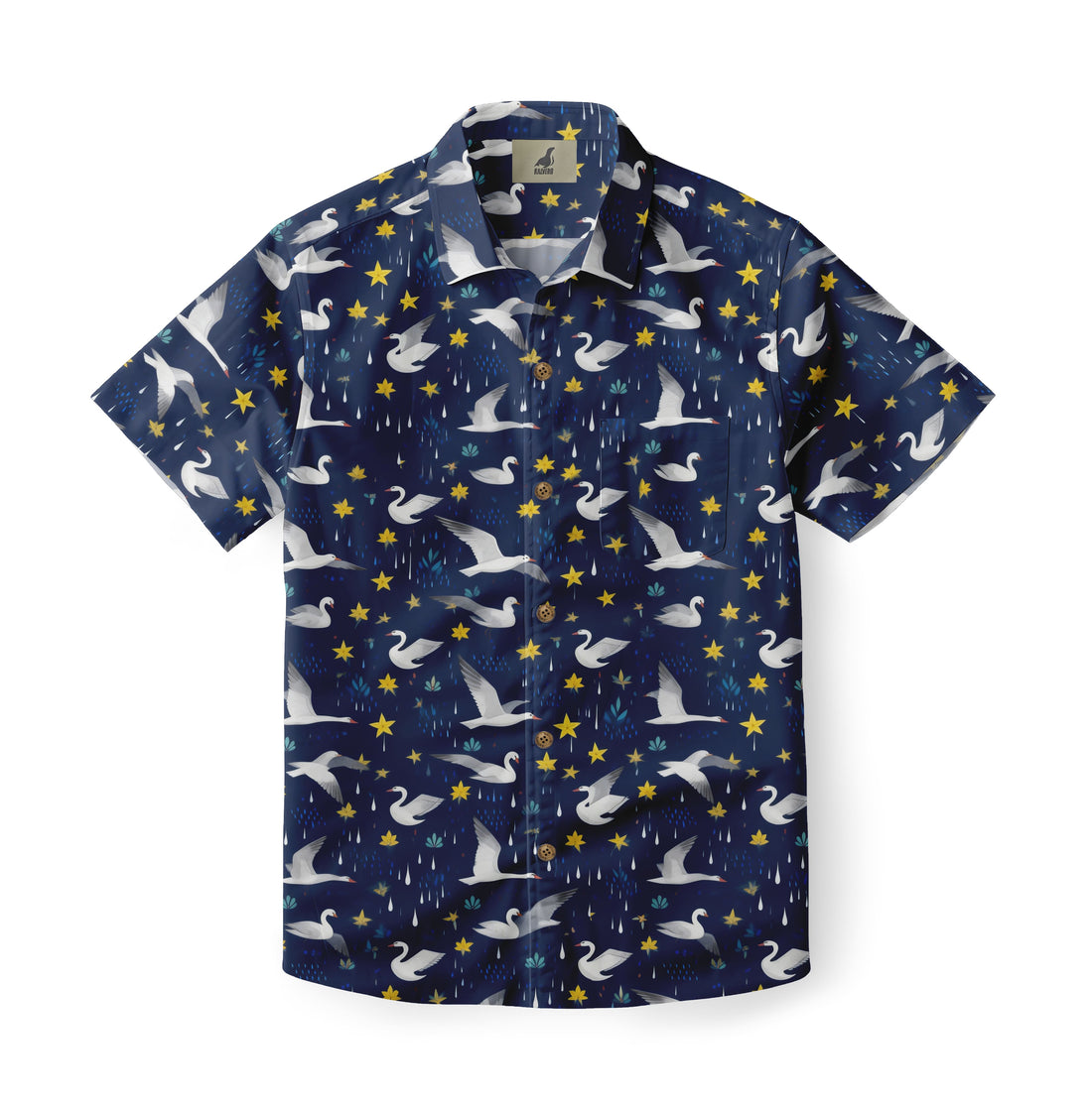 Night Swans Aloha Shirt