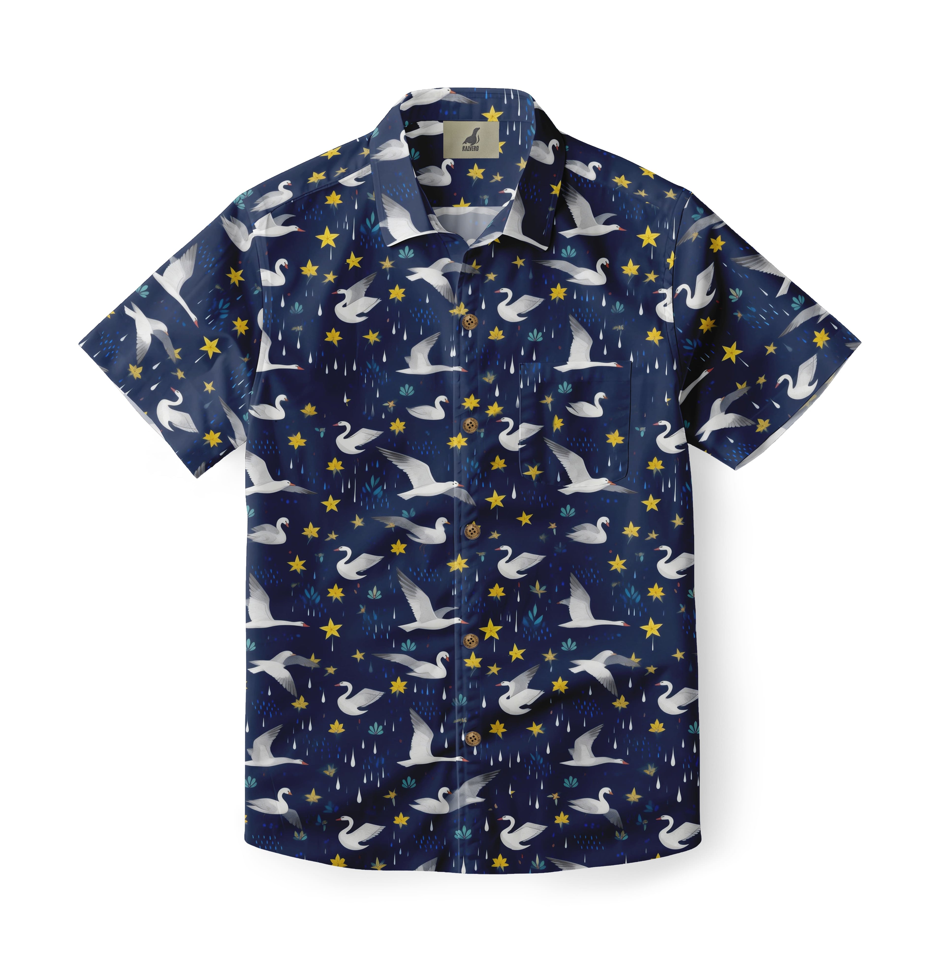 Night Swans Aloha Shirt
