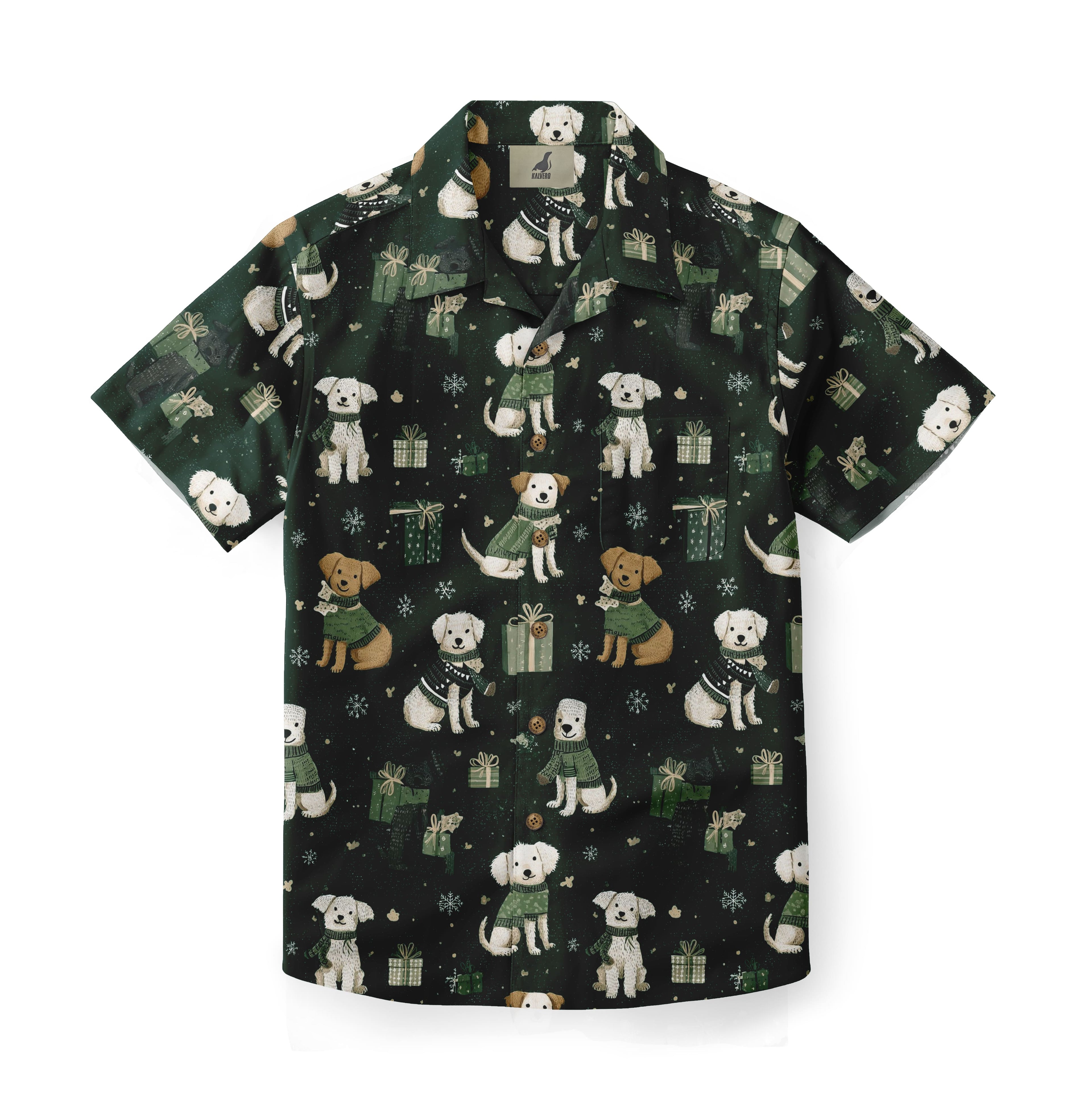 Festive Puppy Aloha Shirt