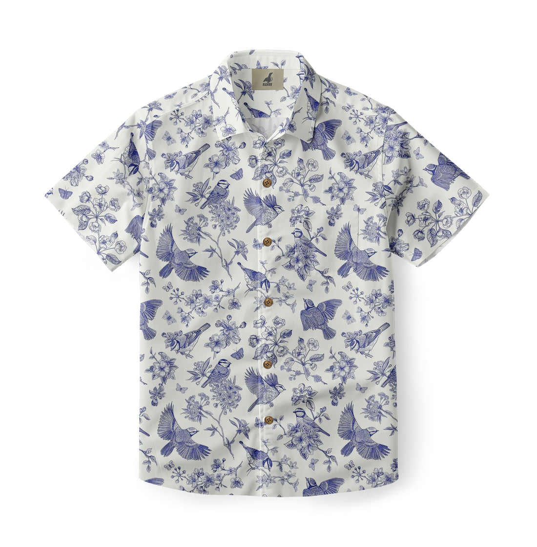 Blue Songbird Aloha Shirt
