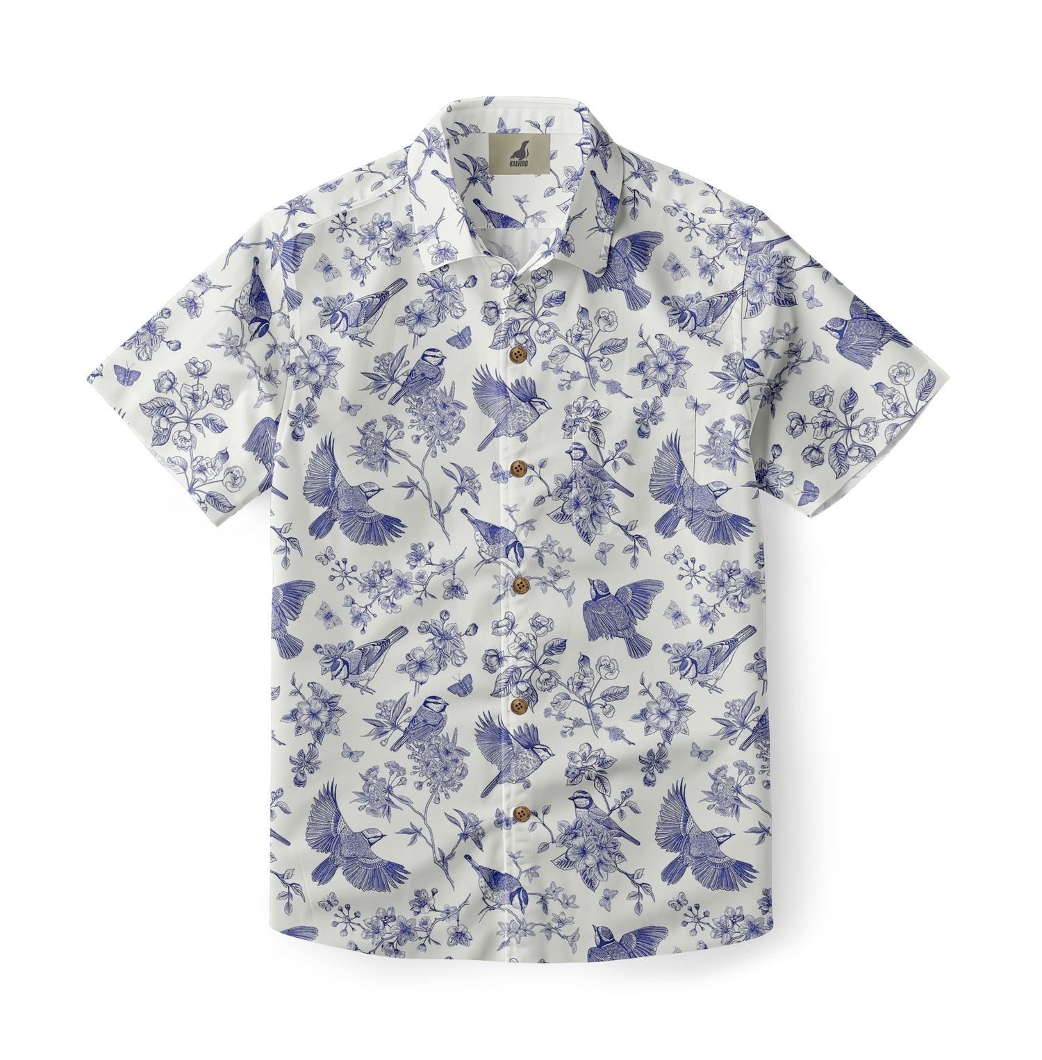 Blue Songbird Aloha Shirt
