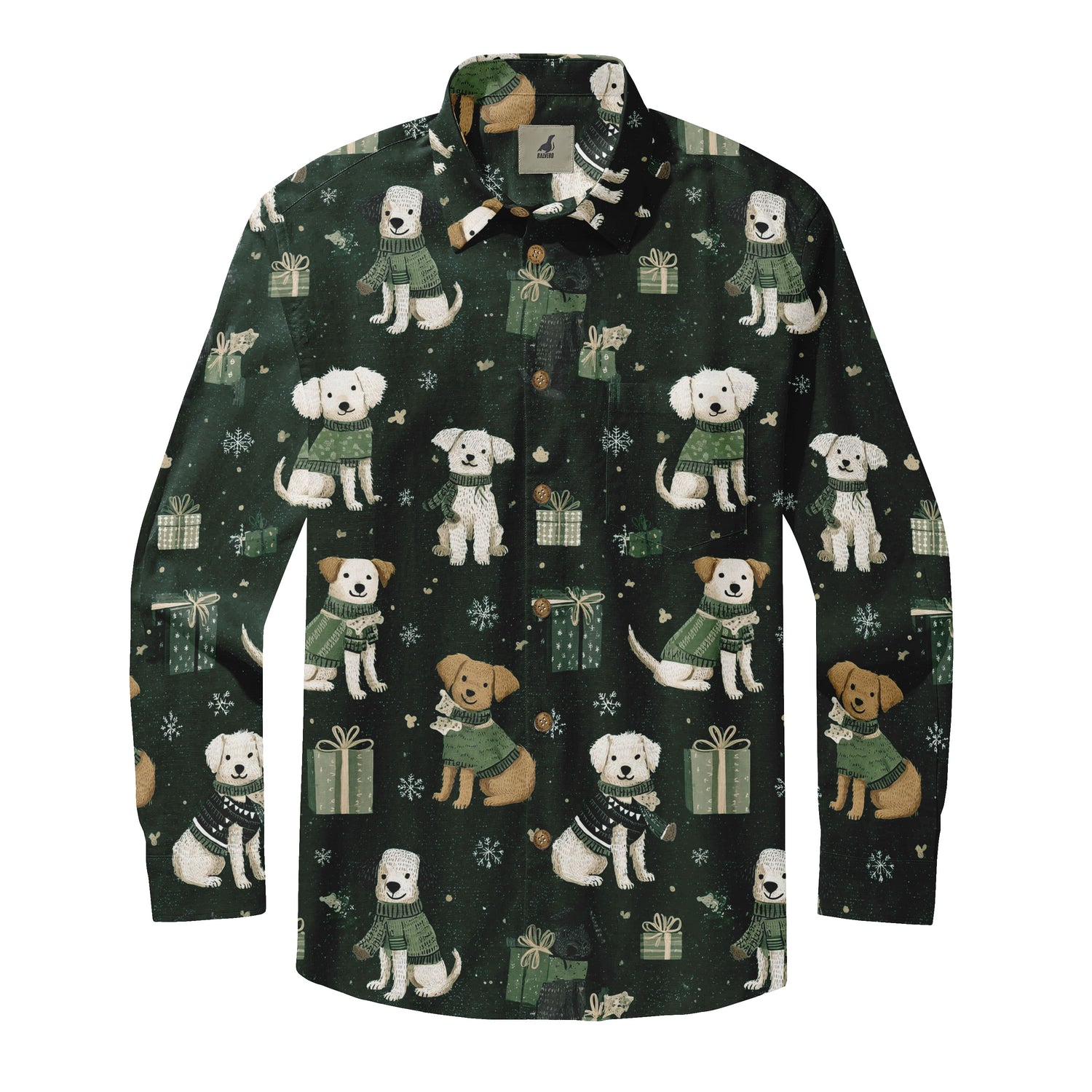 Festive Puppy Long Sleeve Shirts