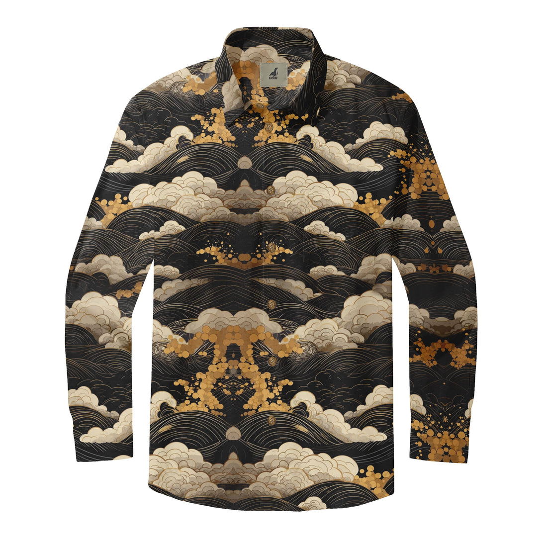 Gold Cloudwave Long Sleeve Shirts