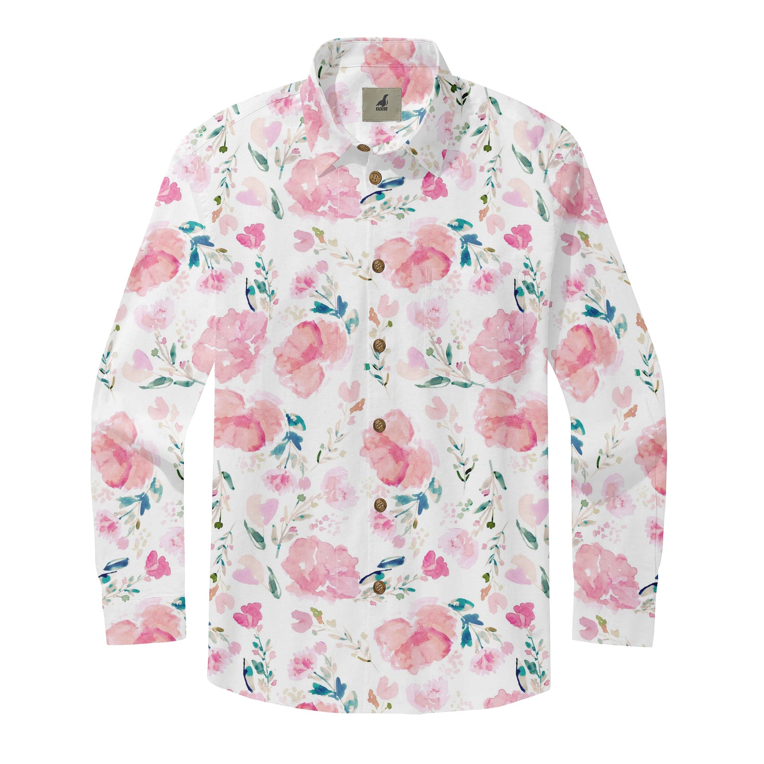 Pink Peony Long Sleeve Shirts
