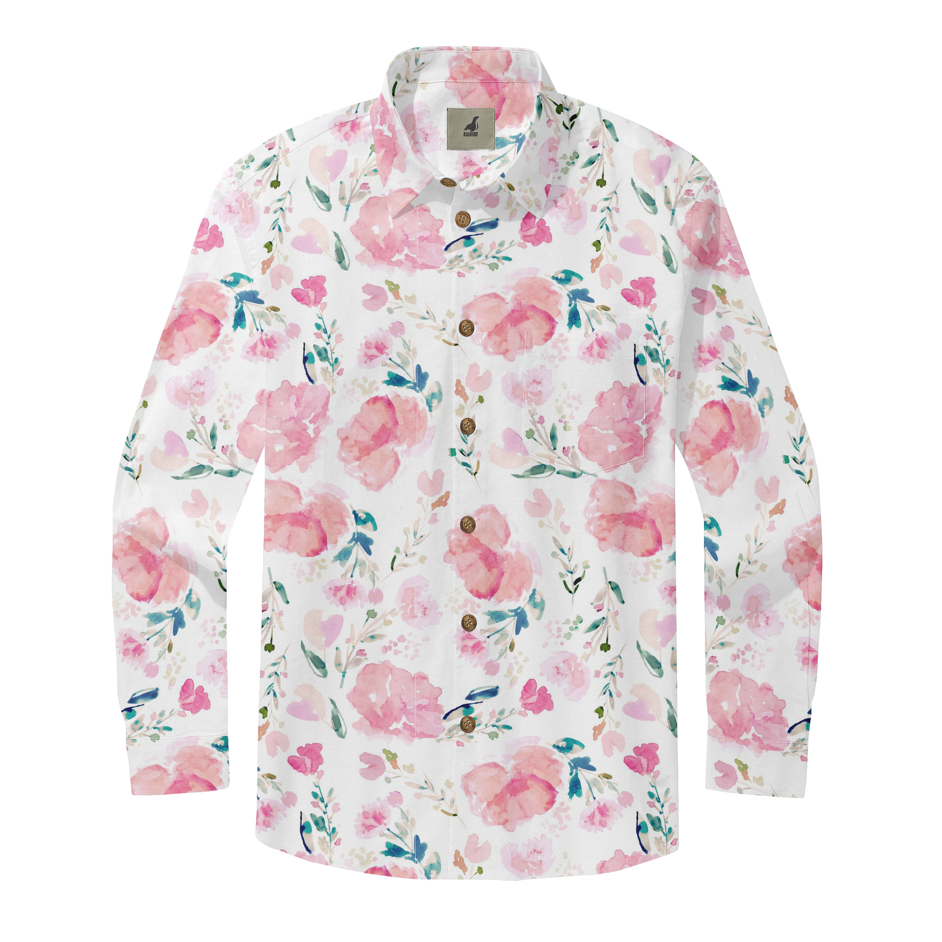 Pink Peony Long Sleeve Shirts