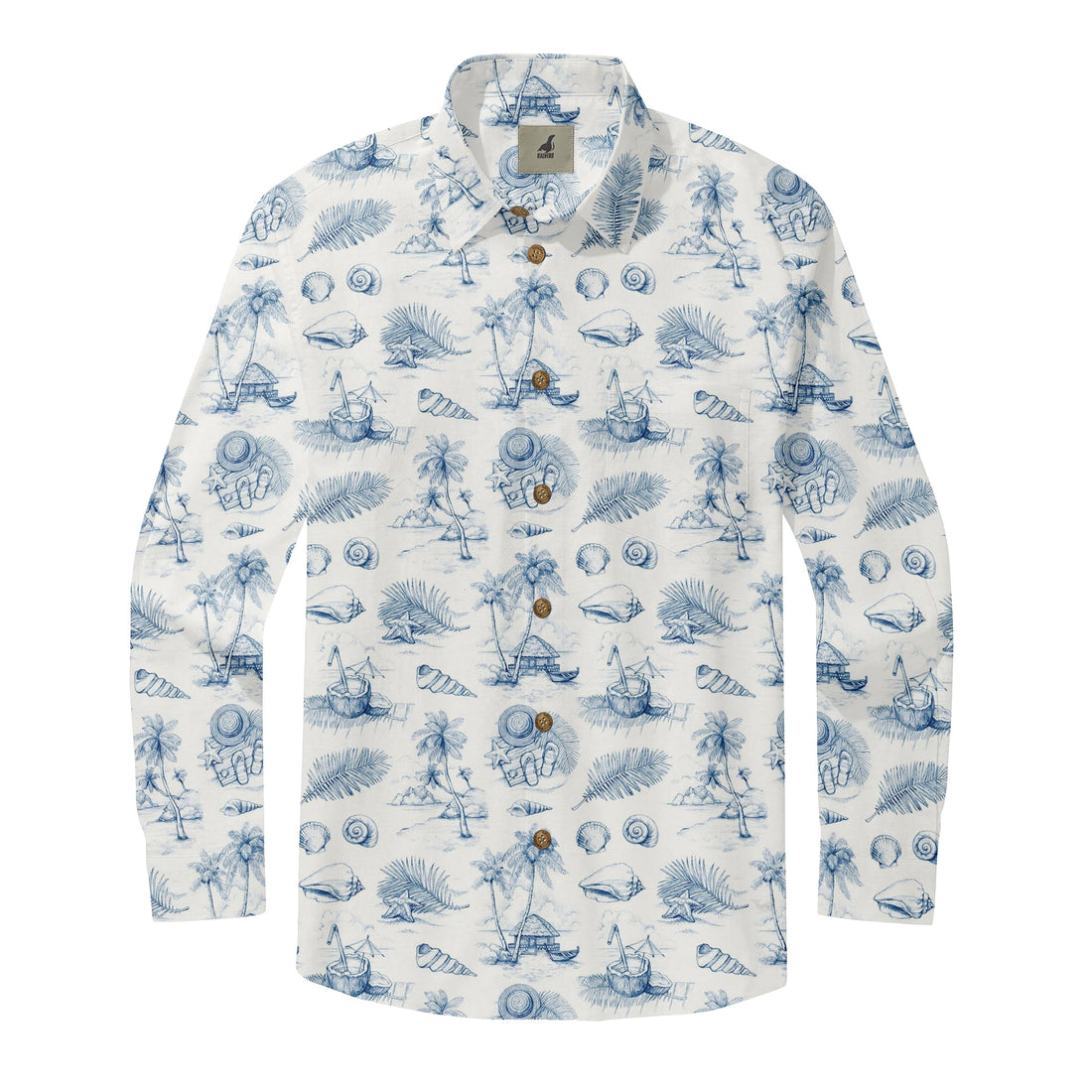Blue Coastal Long Sleeve Shirts