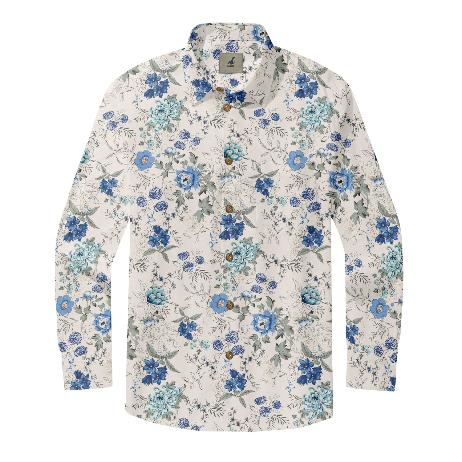 Blue Garden Long Sleeve Shirts