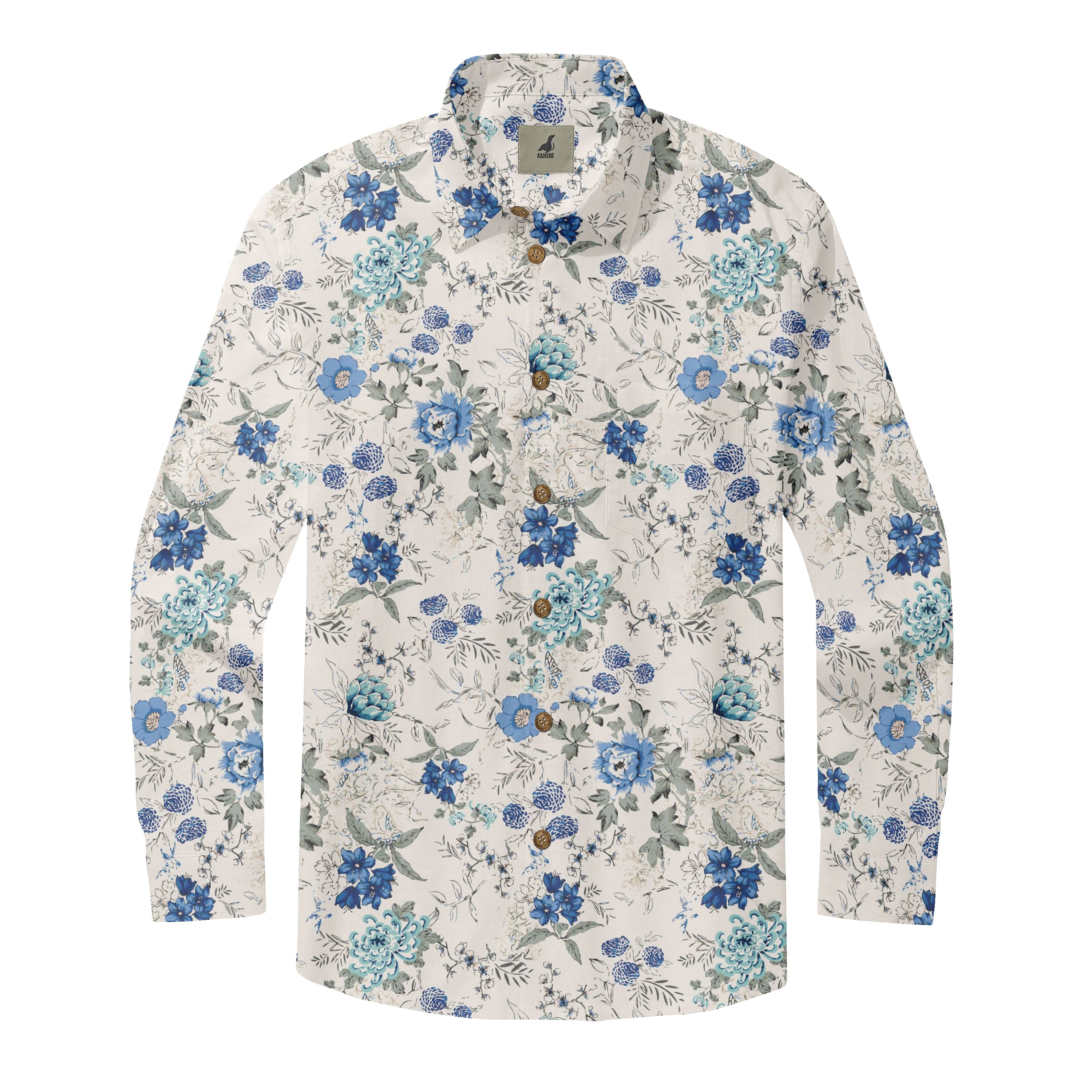 Blue Garden Long Sleeve Shirts