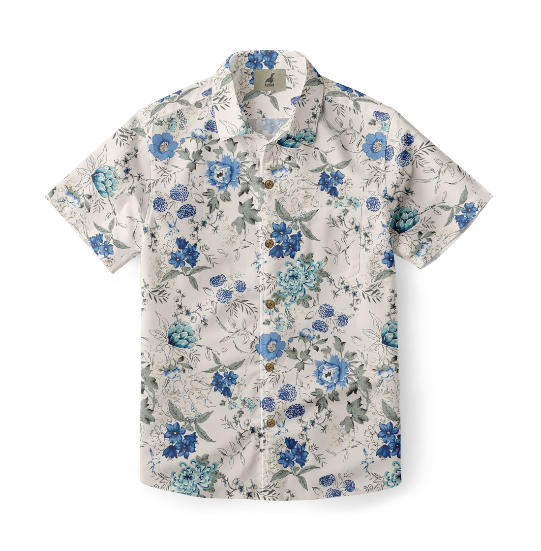 Blue Garden Aloha Shirt
