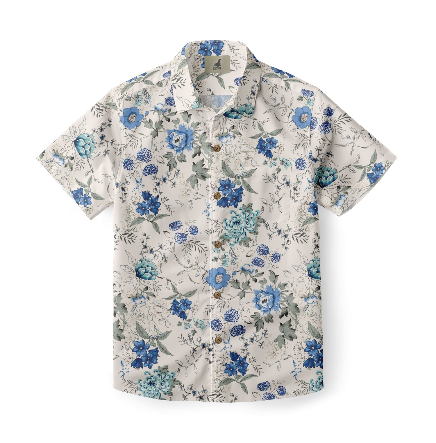 Blue Garden Aloha Shirt