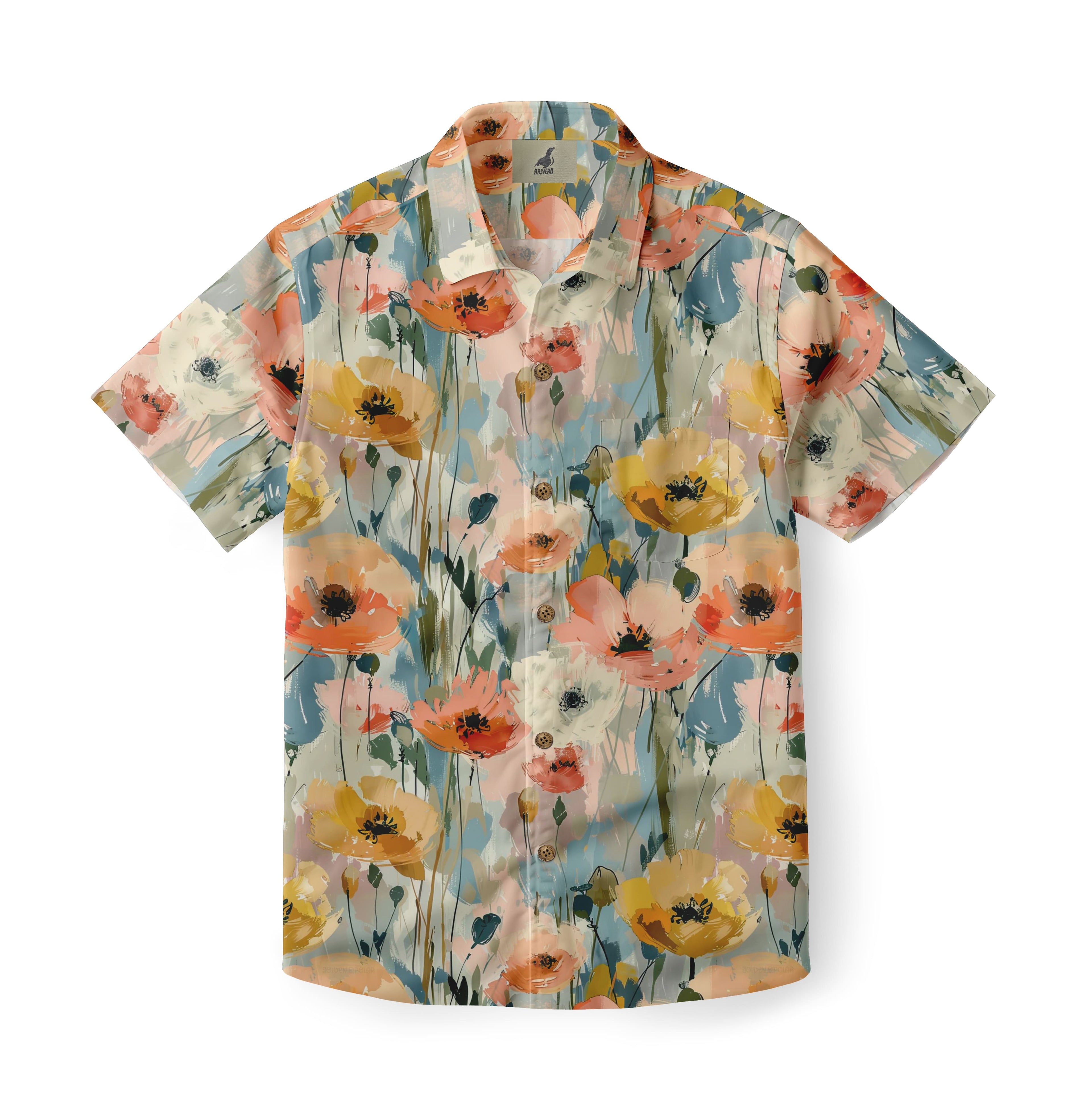 Floral Watercolor Aloha Shirt