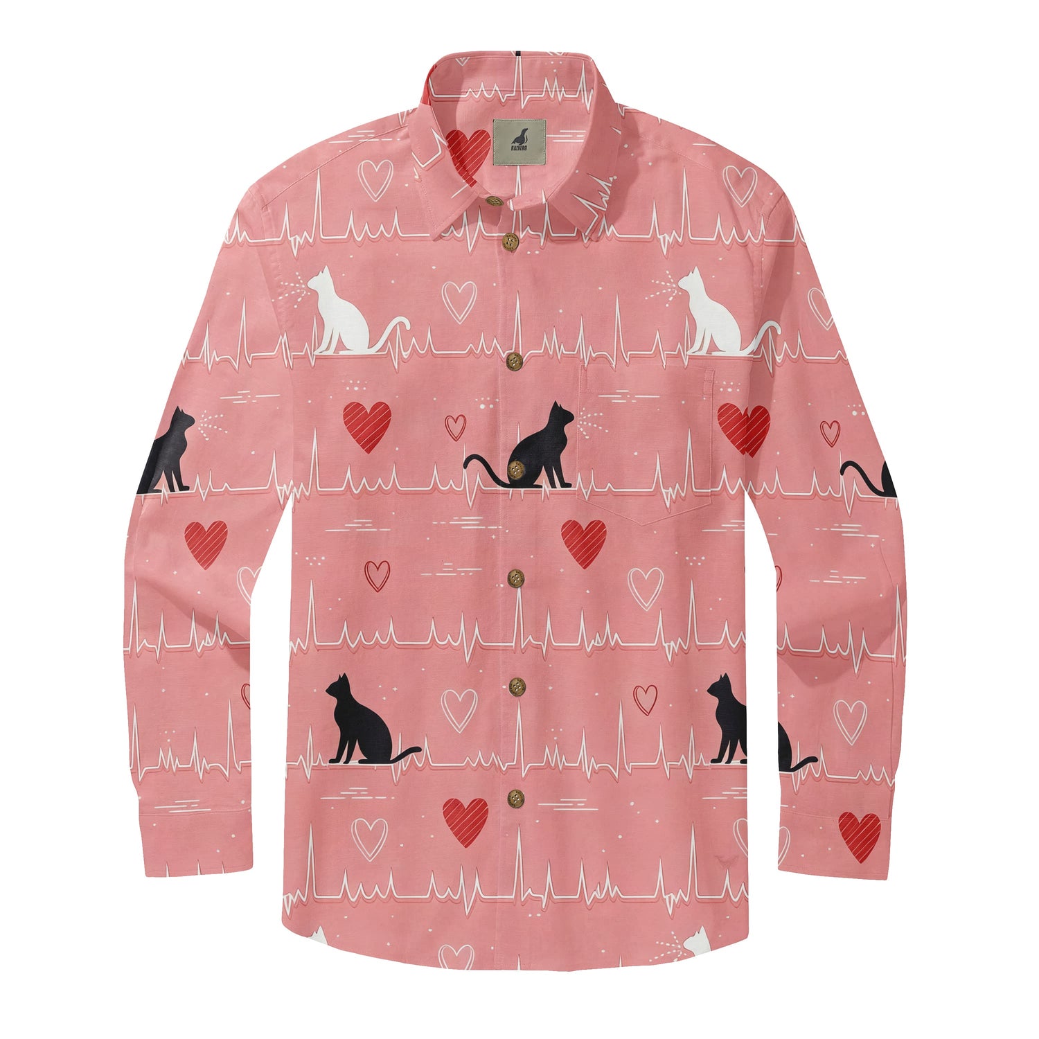 Cat Heartbeat Long Sleeve Shirts