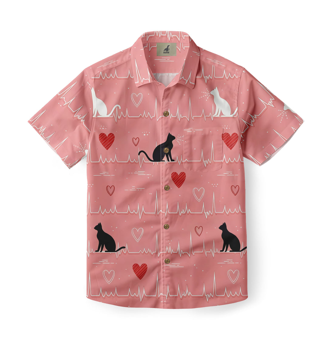 Cat Heartbeat Hawaiian Shirt