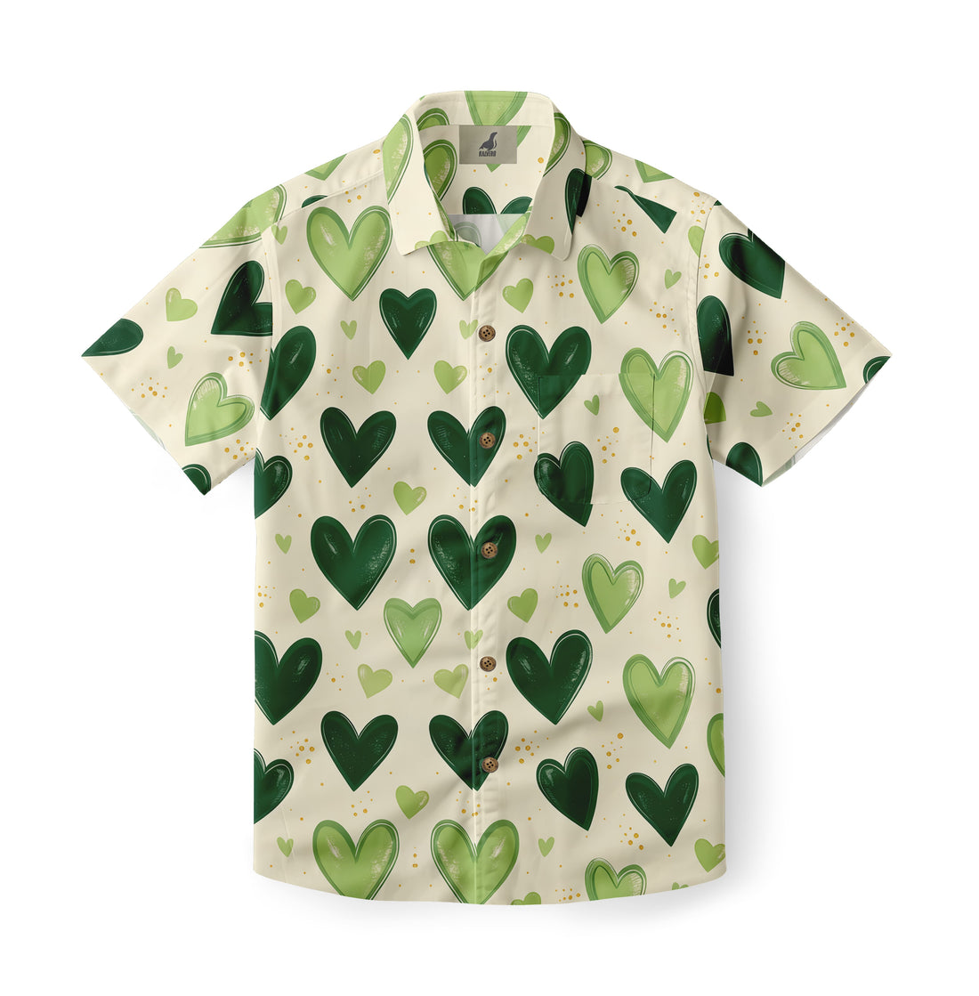 Green Hearts Aloha Shirt