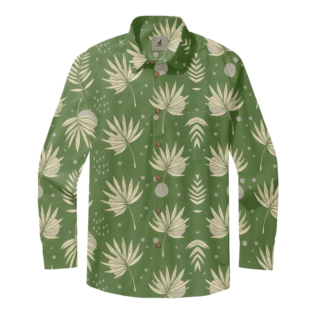 Green Fan Long Sleeve Shirts