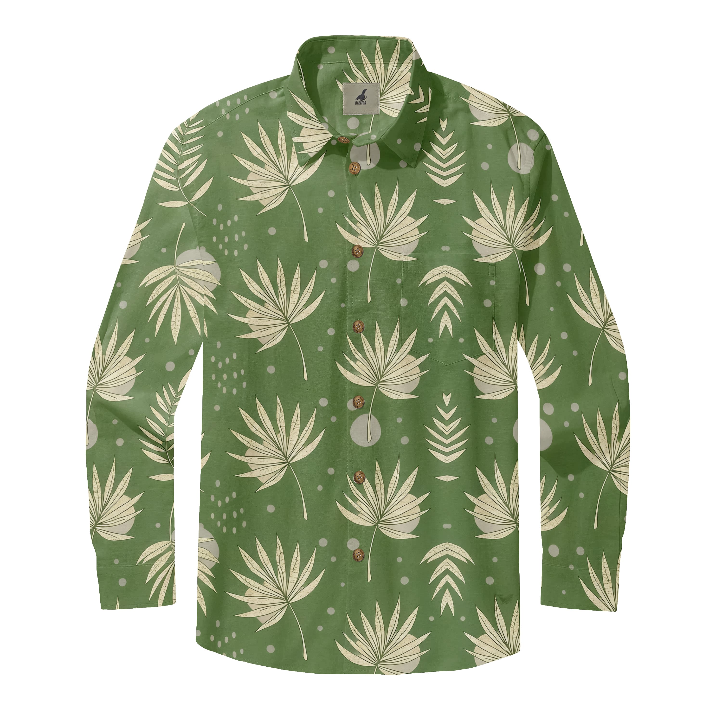 Green Fan Long Sleeve Shirts